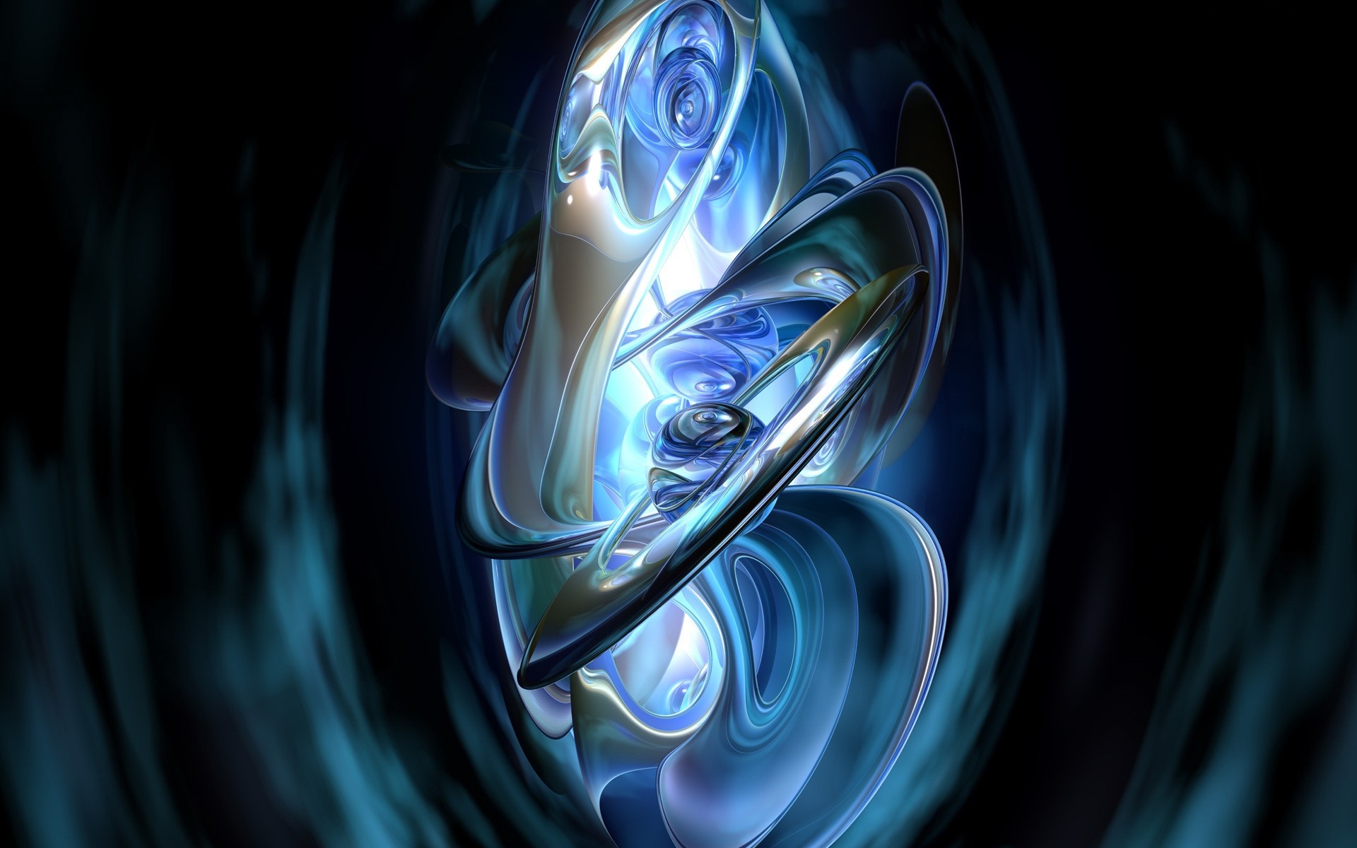 Abstract blue vortex with light and darkness HD Wallpaper
