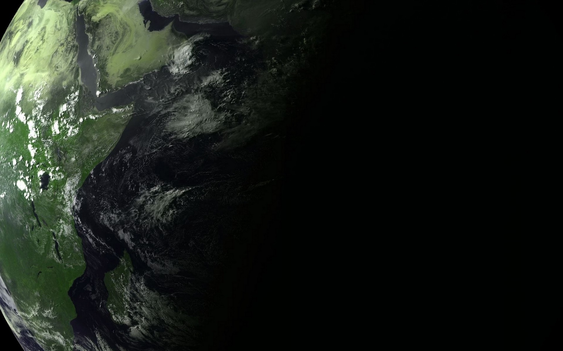 Earth from space showing day and night transition HD Wallpaper