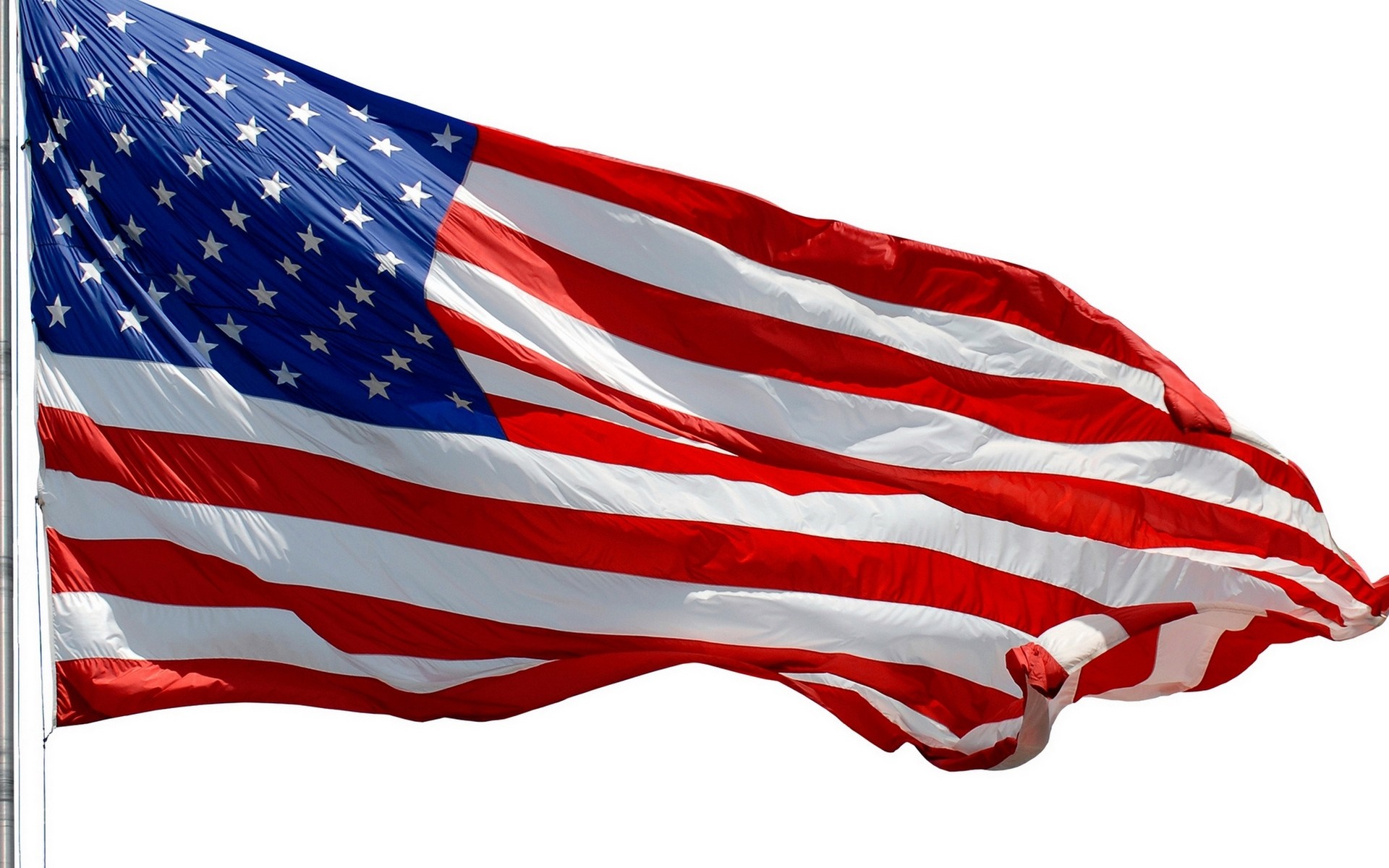 American flag waving on a flagpole HD Wallpaper