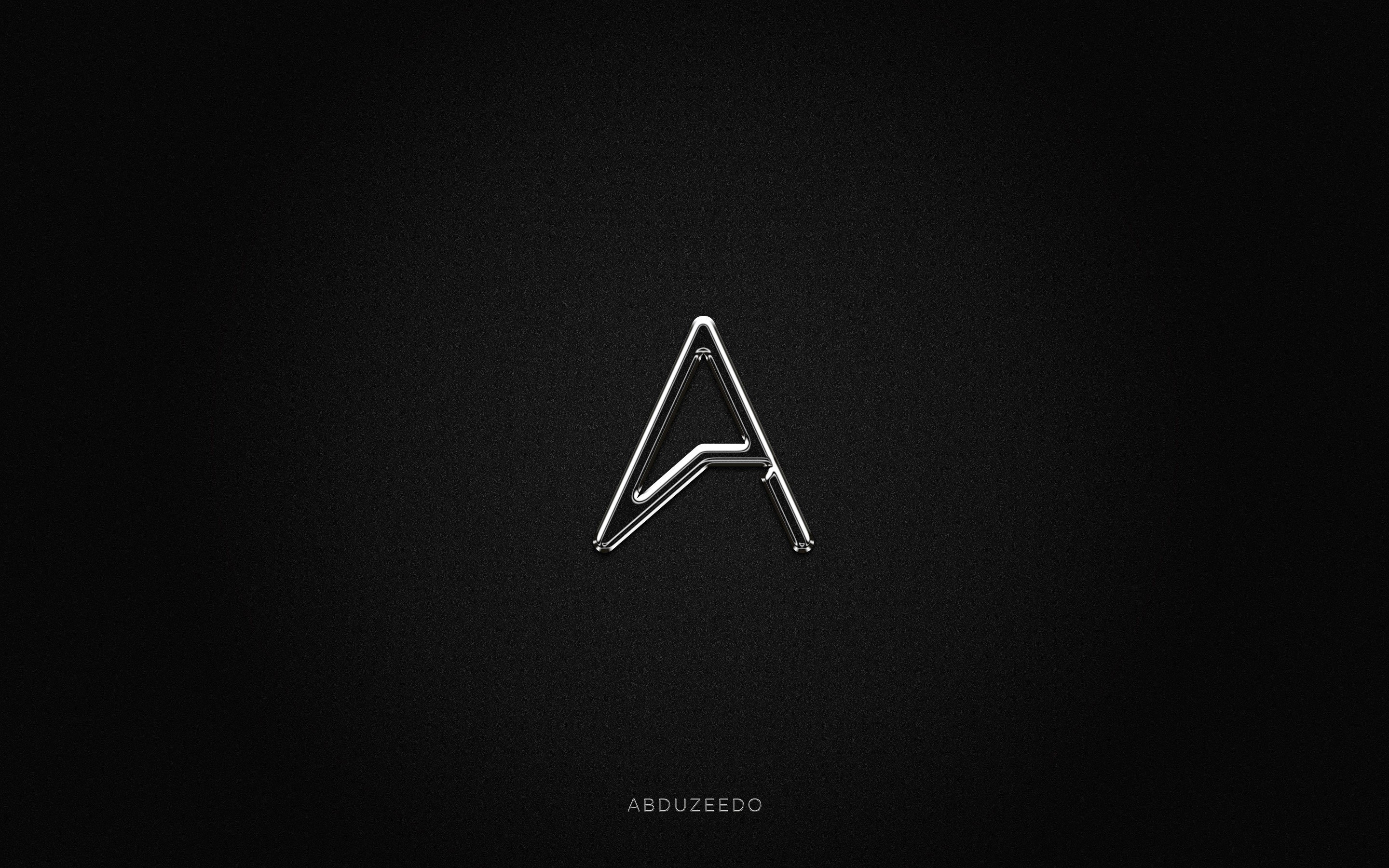 Chrome Letter A Logo by Abduzeedo HD Wallpaper