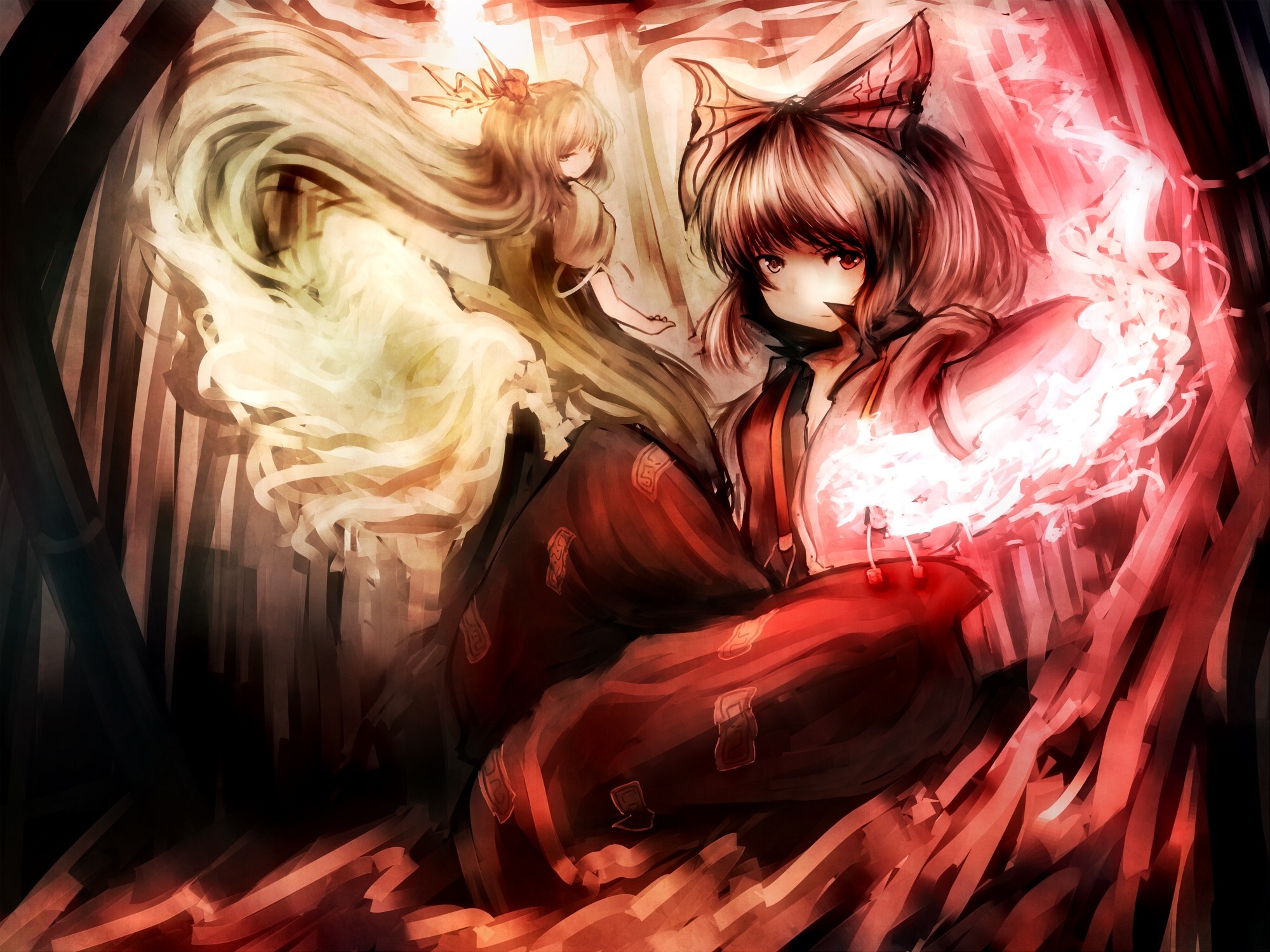 Reimu Hakurei and Marisa Kirisame from Touhou HD Wallpaper