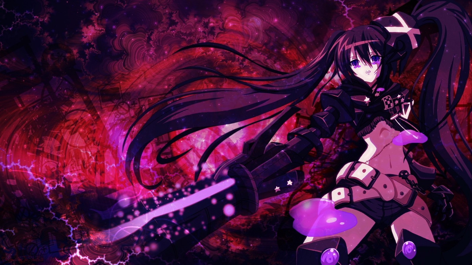 Black Rock Shooter with a large sword HD Wallpaper