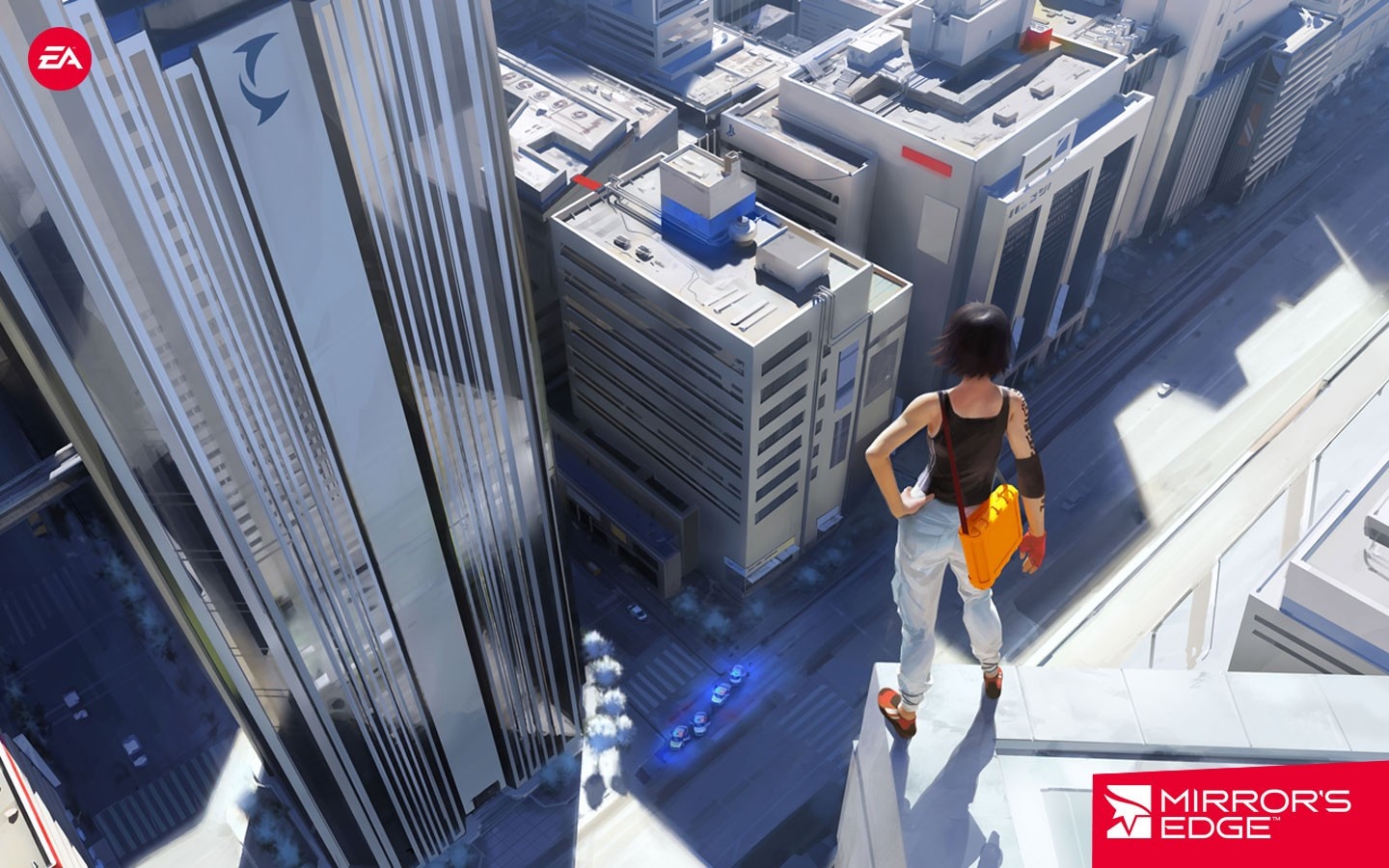 Faith Connors from Mirror's Edge Catalyst on a rooftop HD Wallpaper