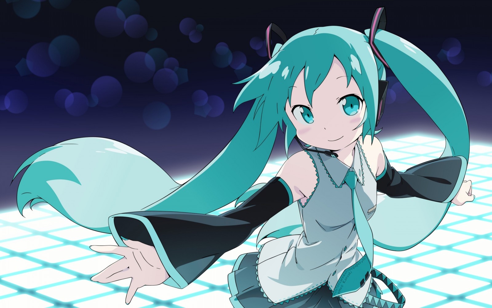 Hatsune Miku from Vocaloid illustration HD Wallpaper
