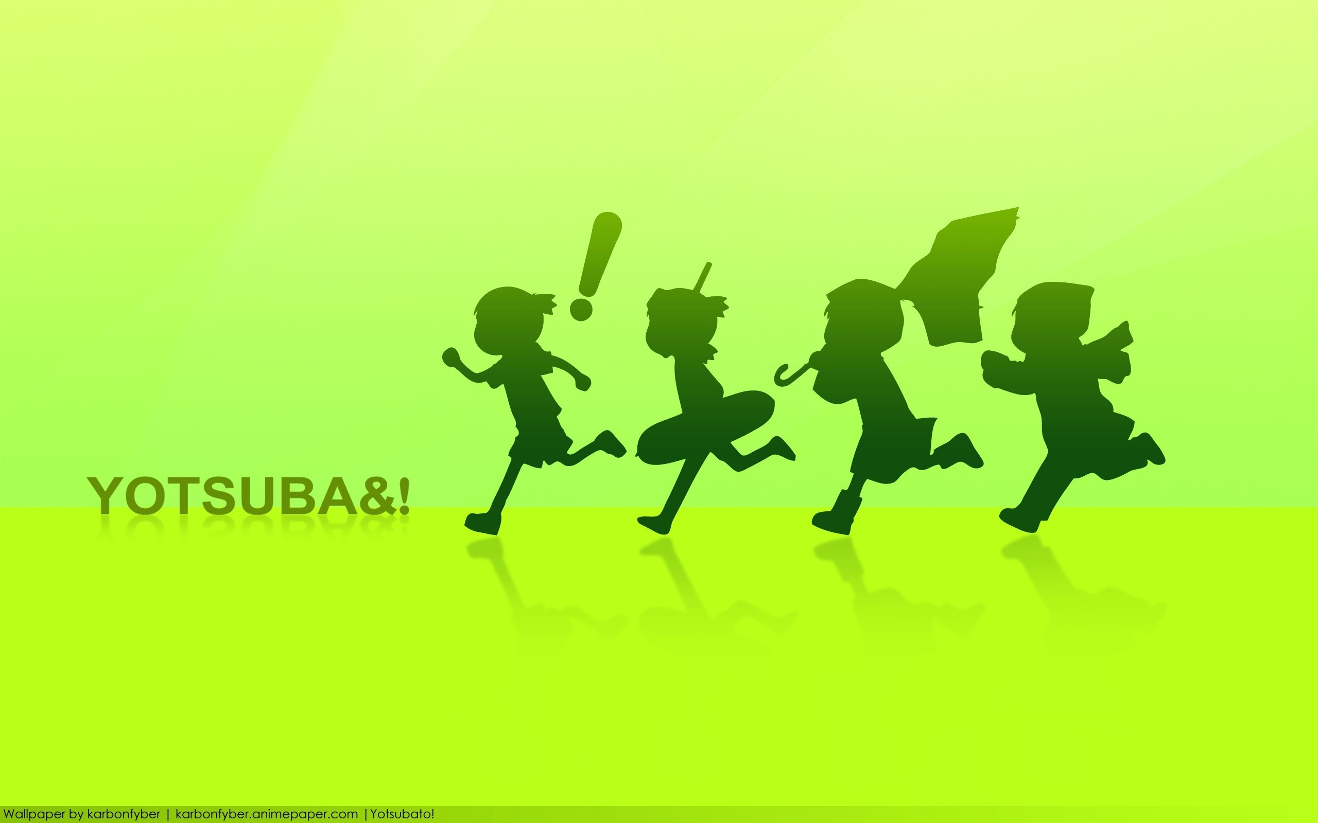 Yotsuba&! Silhouettes Running HD Wallpaper