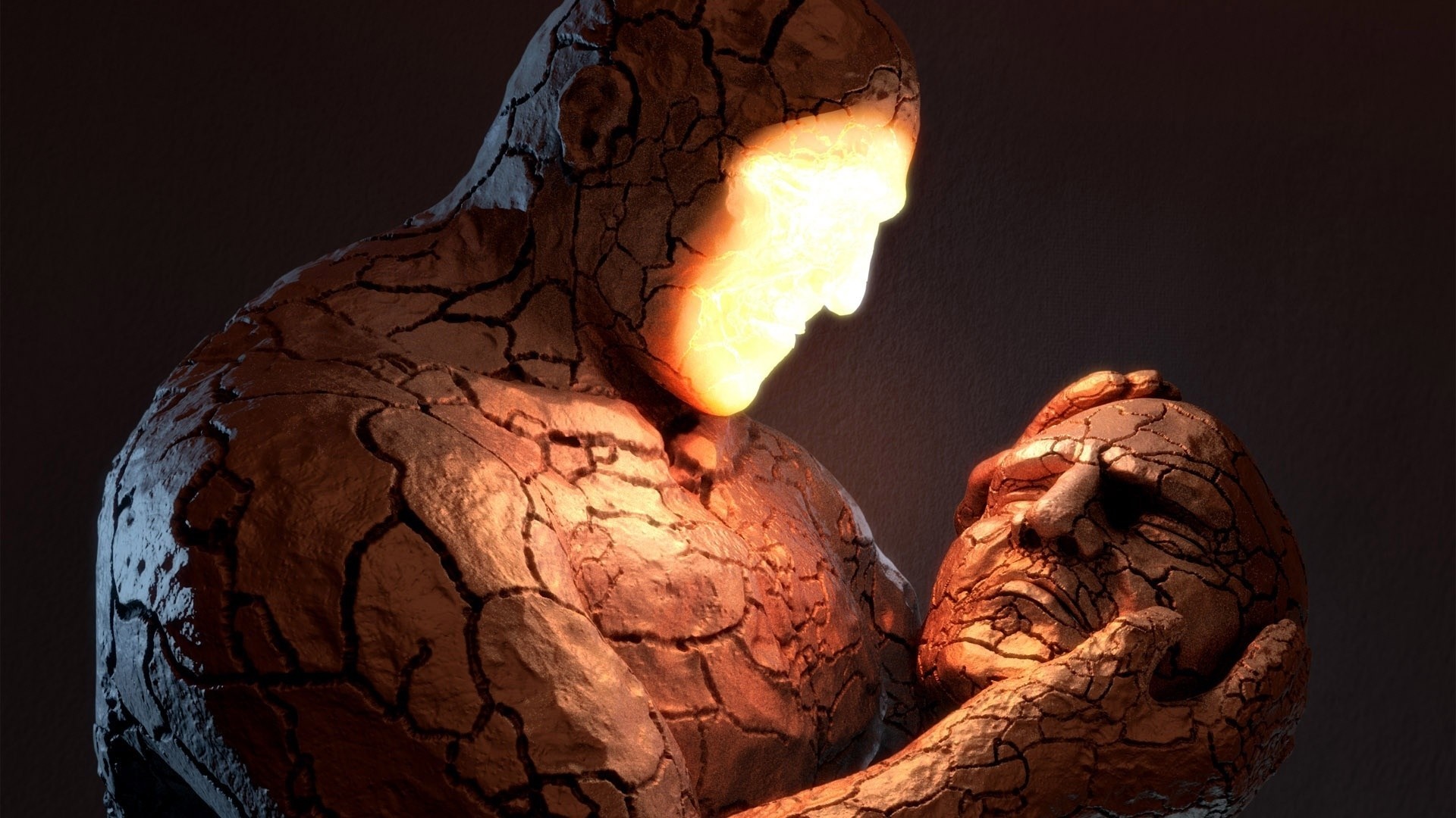 The Thing from Fantastic Four sculpture HD Wallpaper