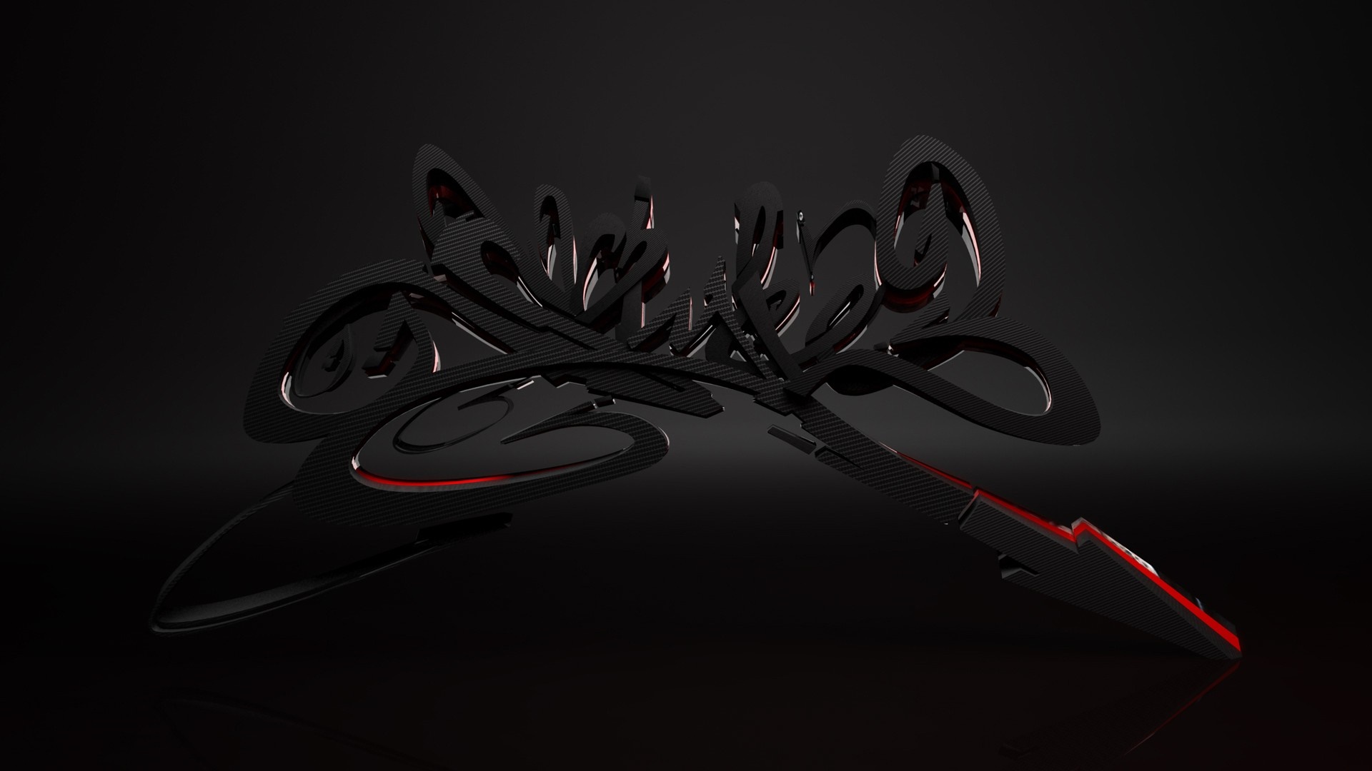 Abstract black and red digital art render HD Wallpaper