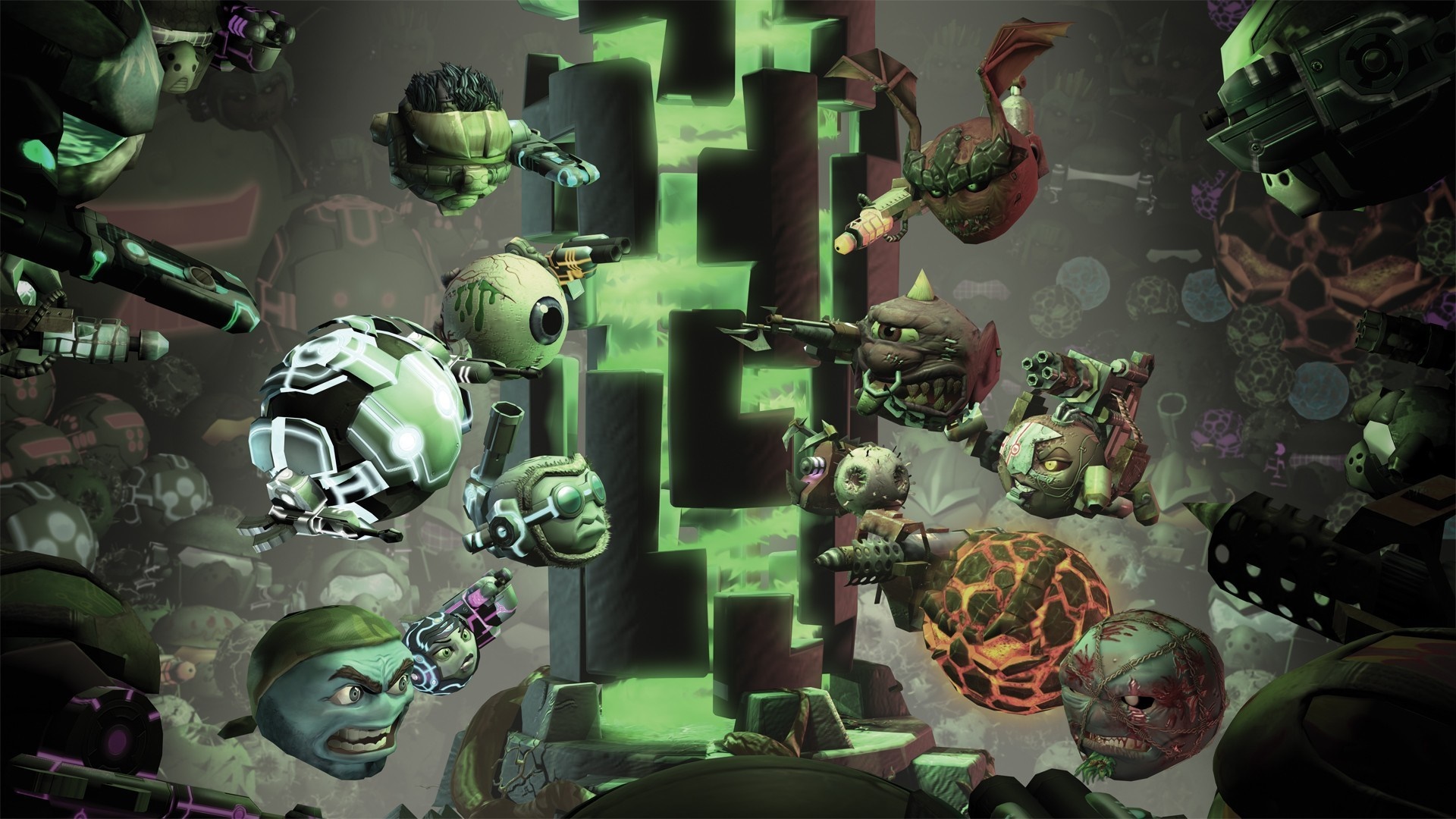 Screenshot from a video game with mechanical characters HD Wallpaper