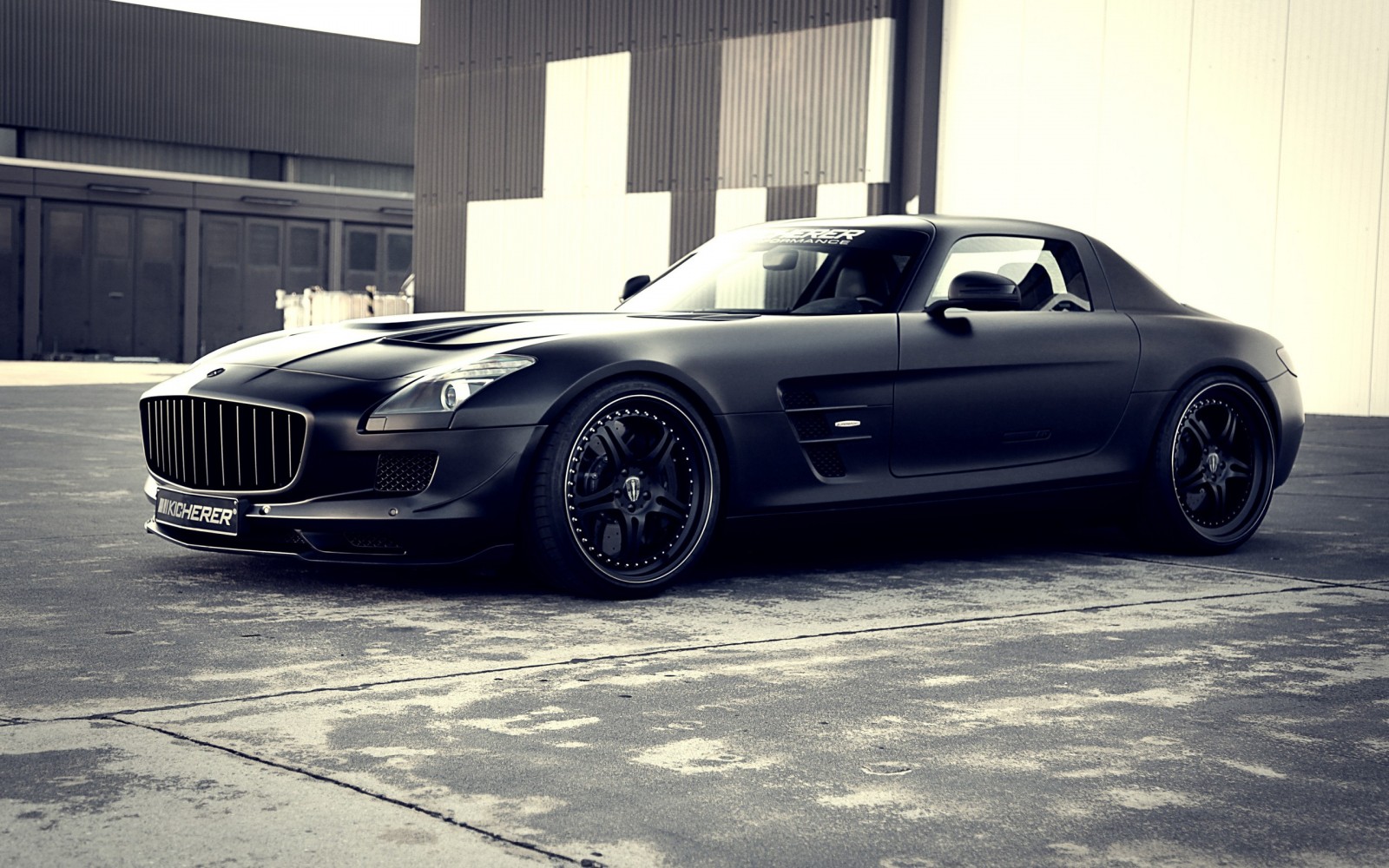 Matte black Mercedes-Benz SLS AMG by MEC Design HD Wallpaper