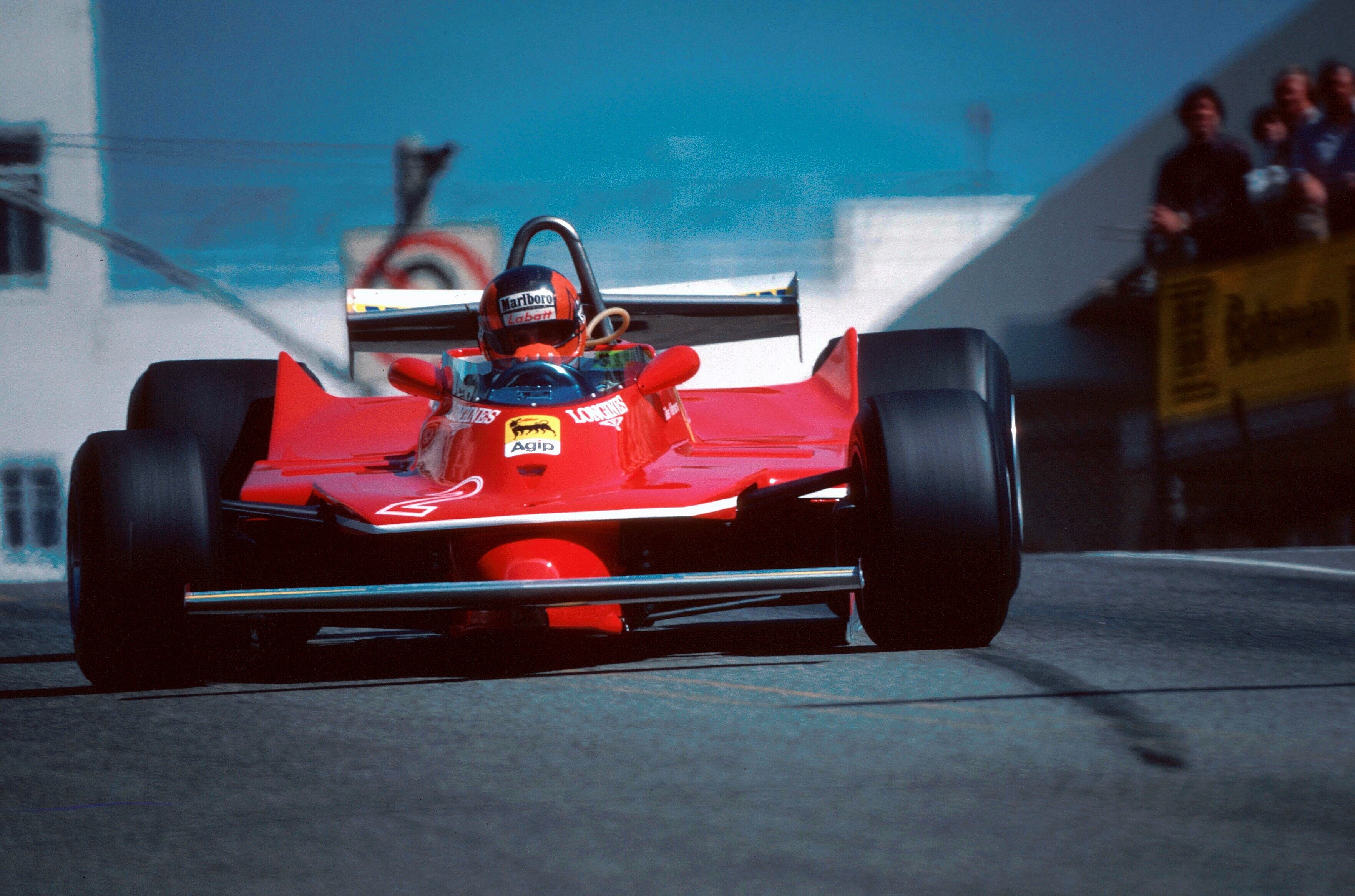 Gilles Villeneuve driving a Ferrari Formula 1 car HD Wallpaper