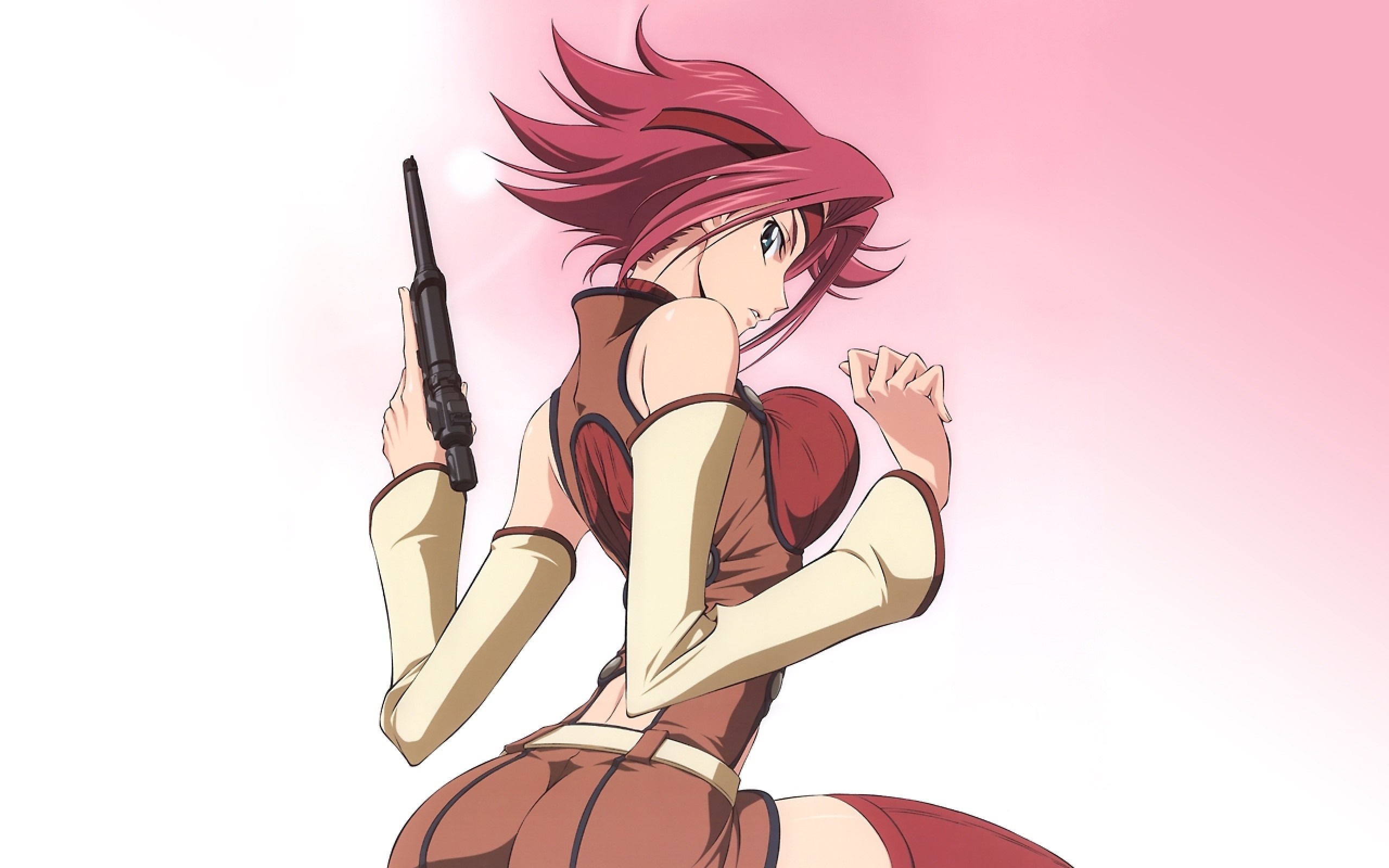Kallen Stadtfeld from Code Geass holding a gun HD Wallpaper