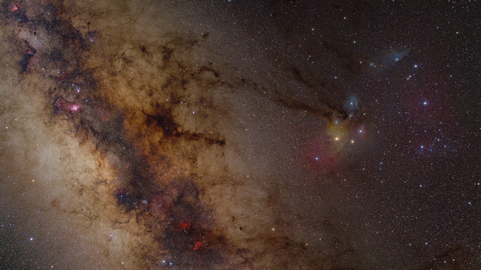 The Milky Way galaxy with nebulae and stars HD Wallpaper