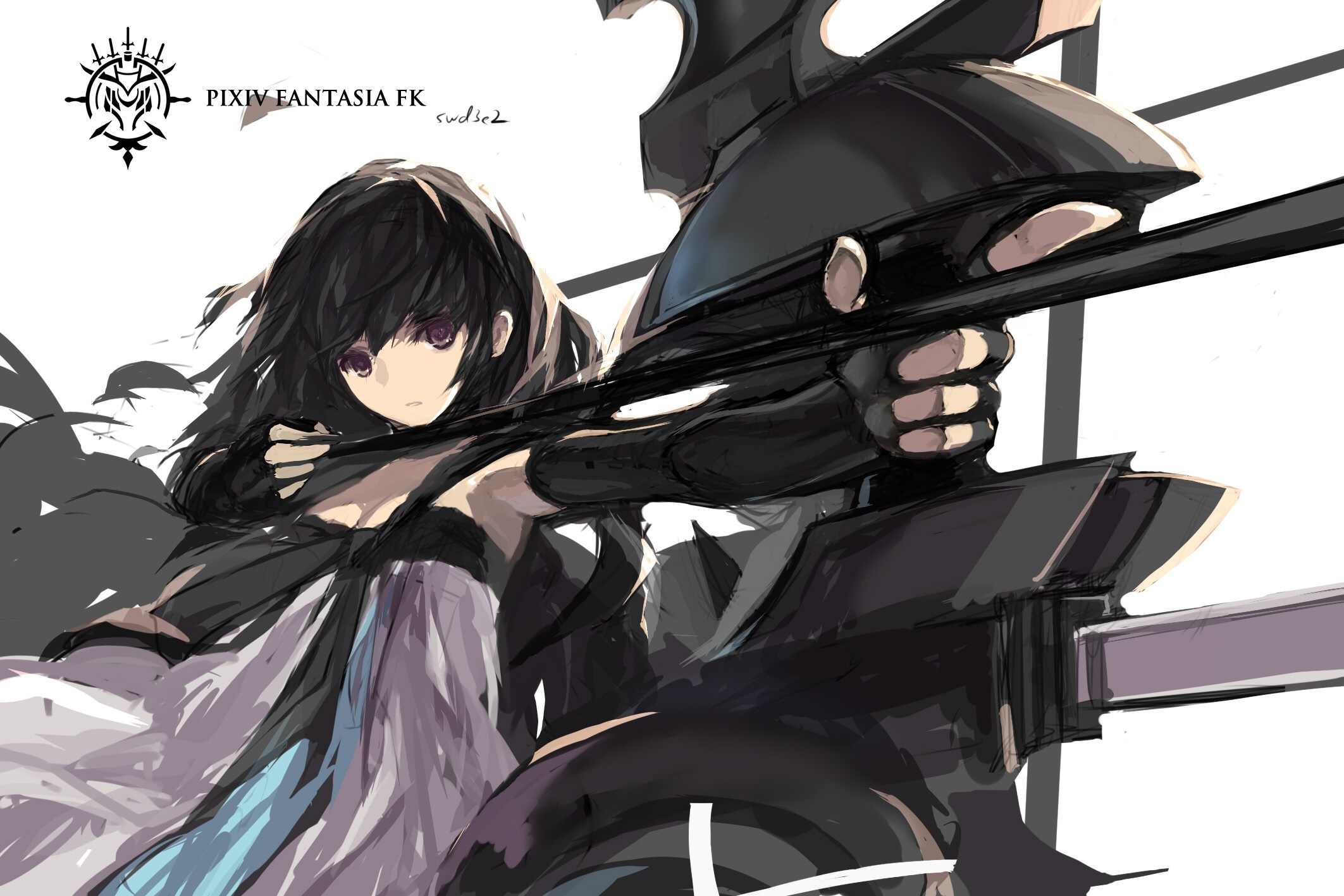 Girl with bow and armor from Pixiv Fantasia FK HD Wallpaper