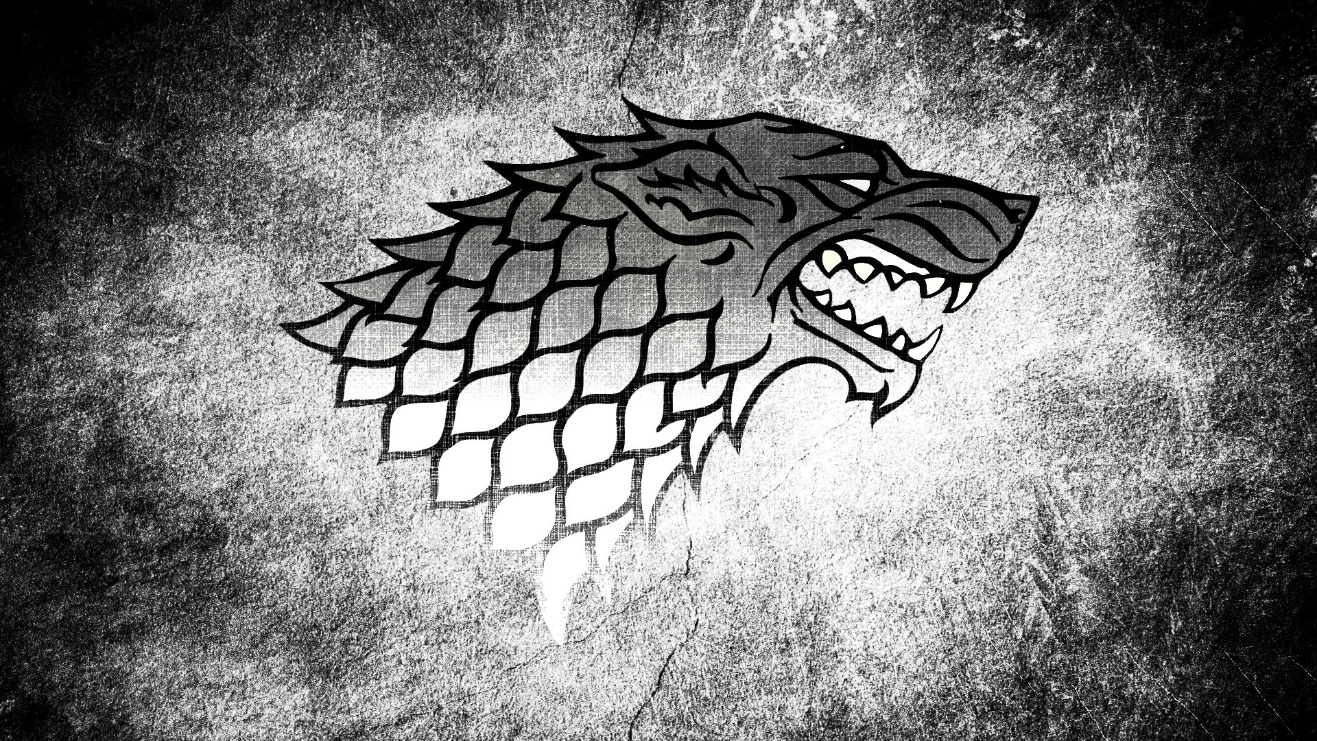 House Stark sigil drawing on a textured background HD Wallpaper