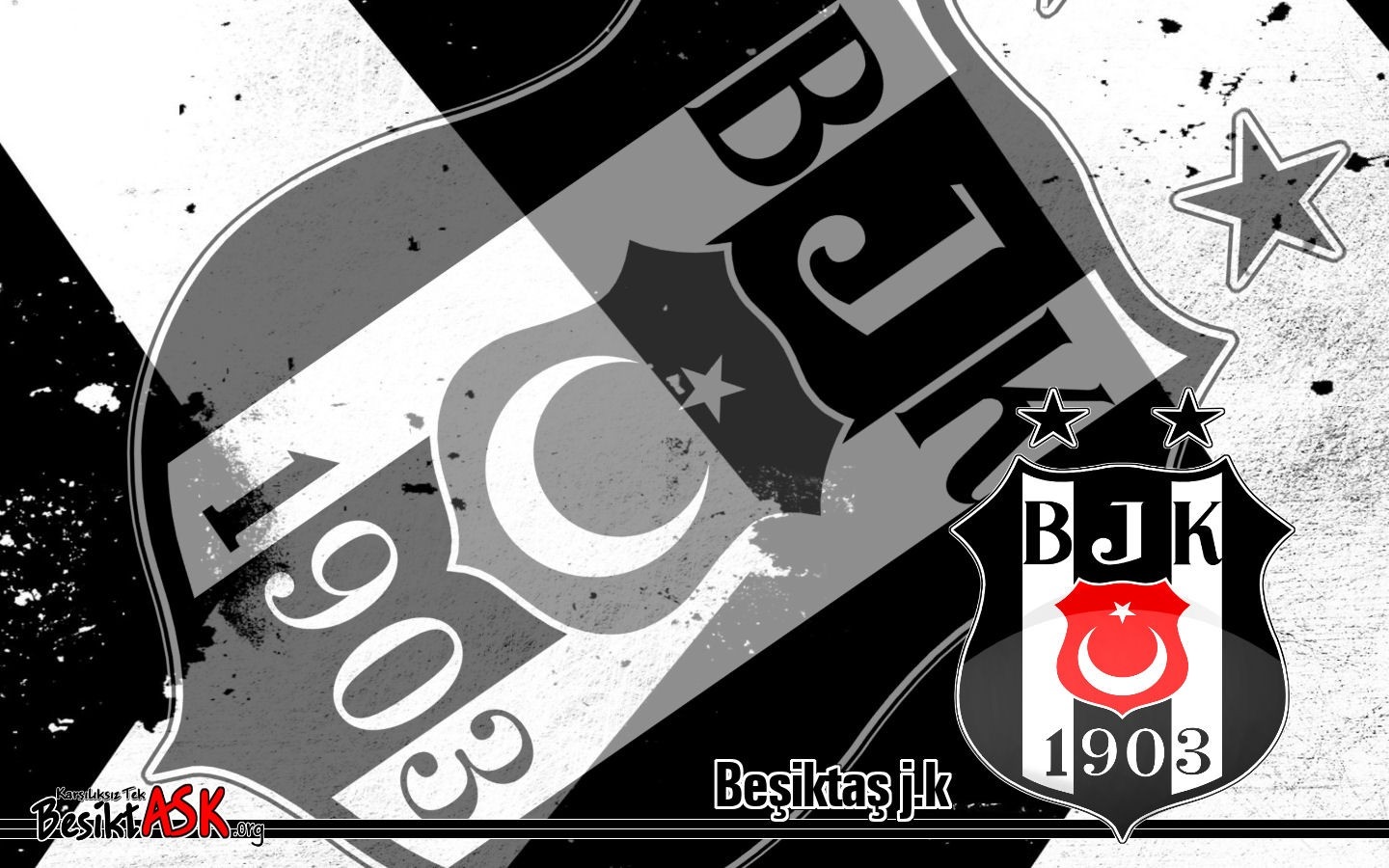 Besiktas J.K. logo and emblem with 1903 date HD Wallpaper