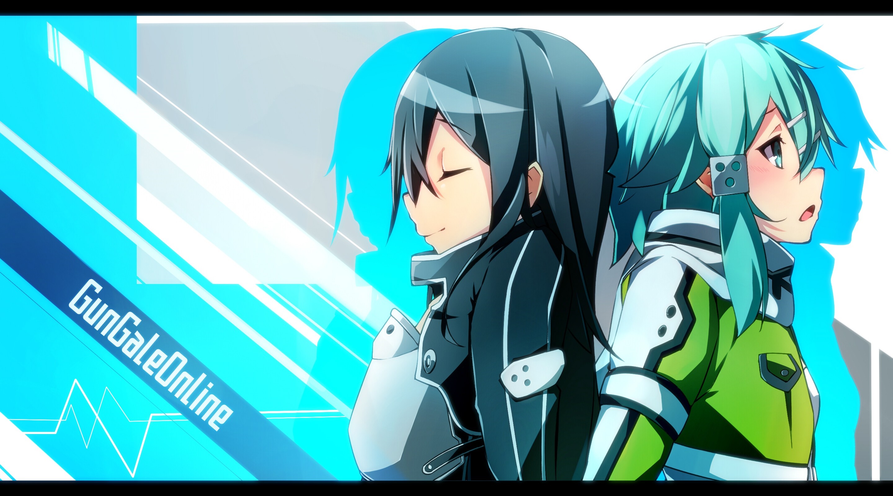 Asada Shino and Kirigaya Kazuto from Sword Art Online: Gun Gale Online HD Wallpaper
