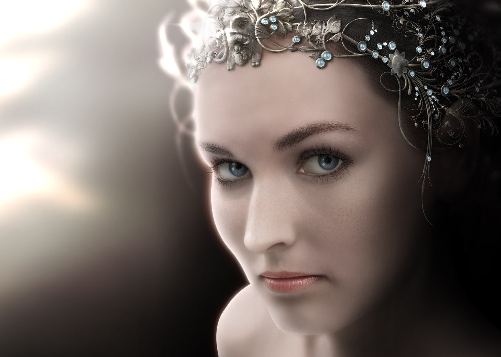 Fantasy art portrait of a woman with a tiara HD Wallpaper
