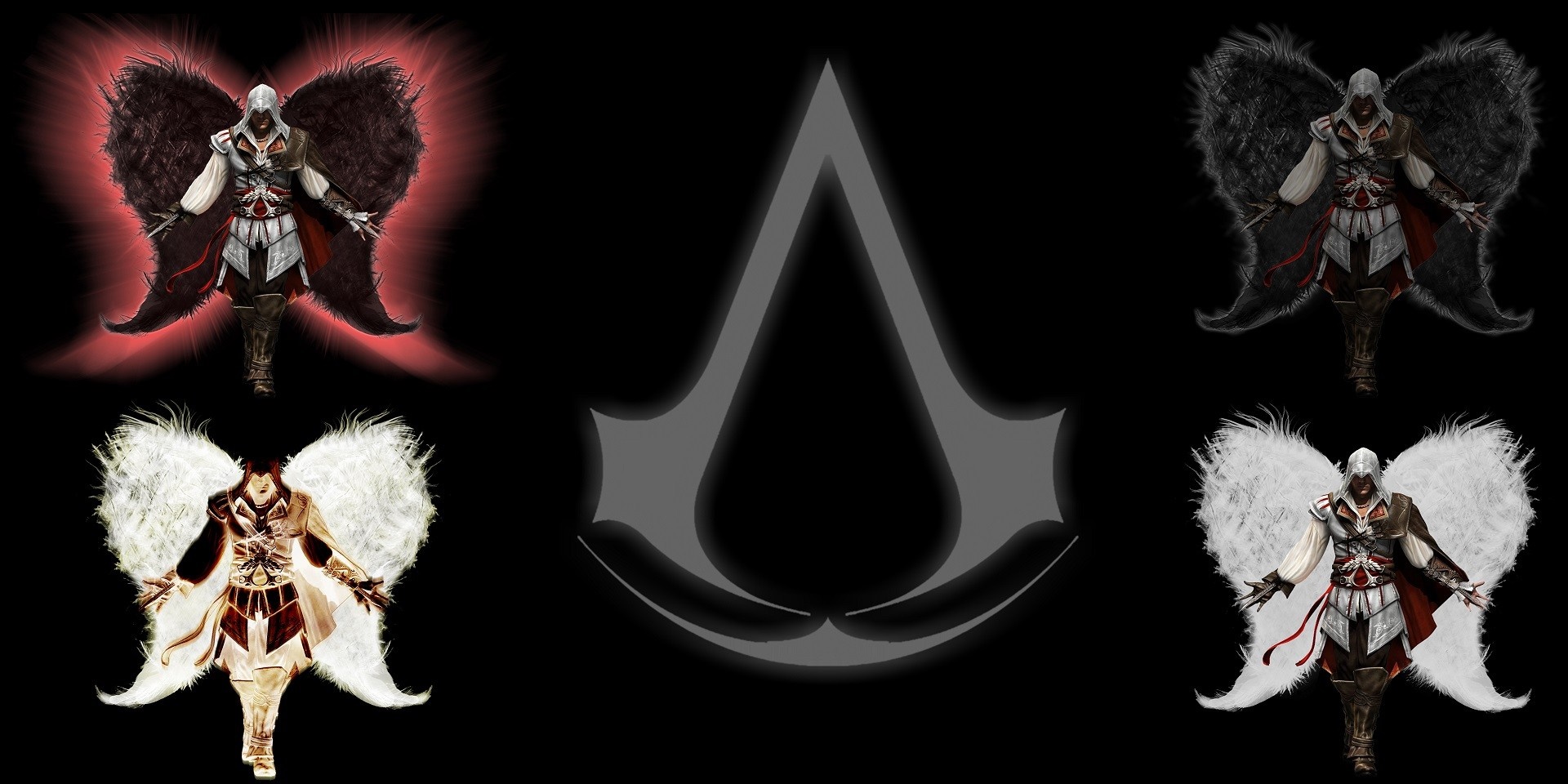 Ezio Auditore da Firenze from Assassin's Creed with angelic wings HD Wallpaper