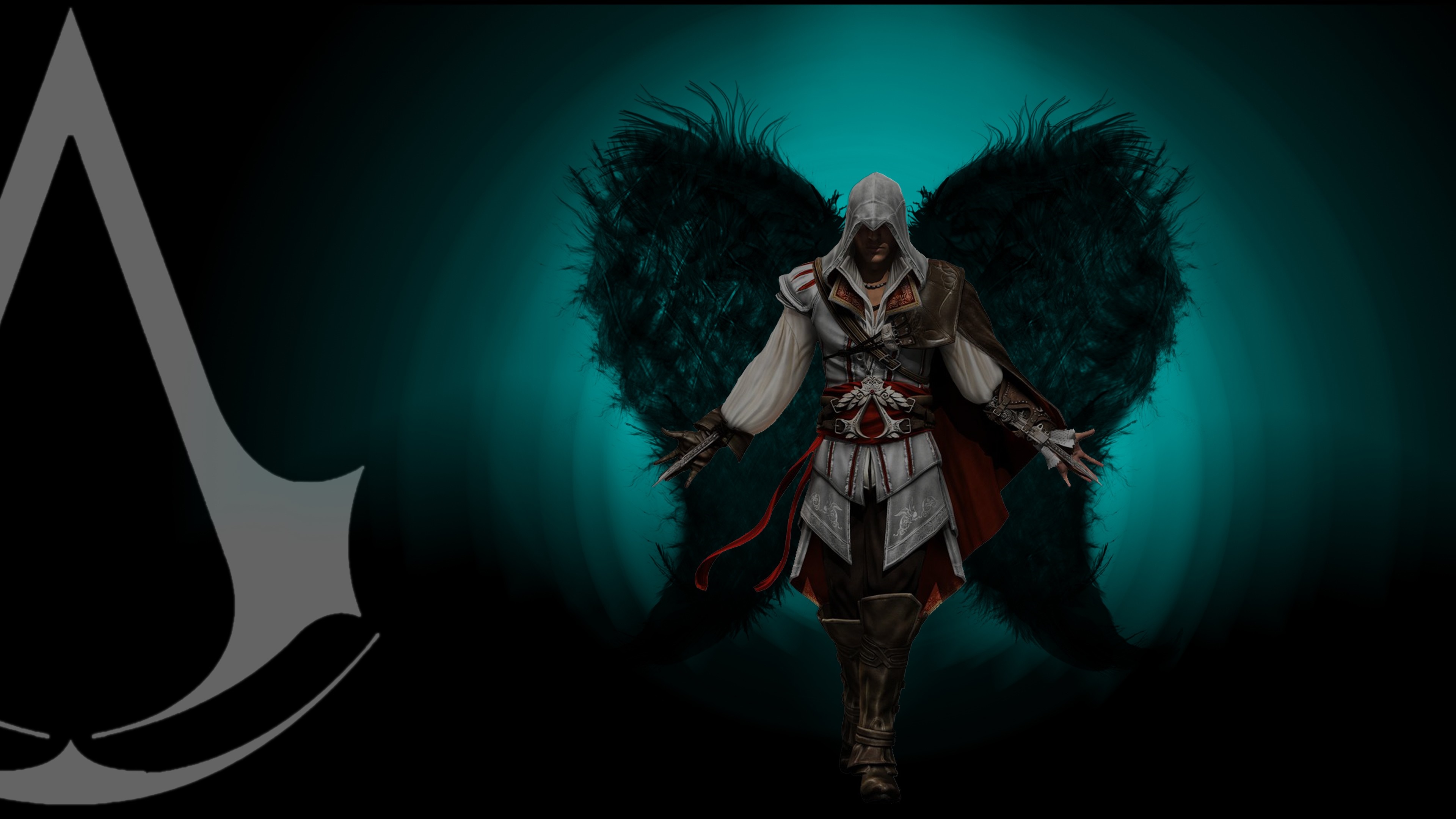 Ezio Auditore da Firenze from Assassin's Creed with black wings HD Wallpaper