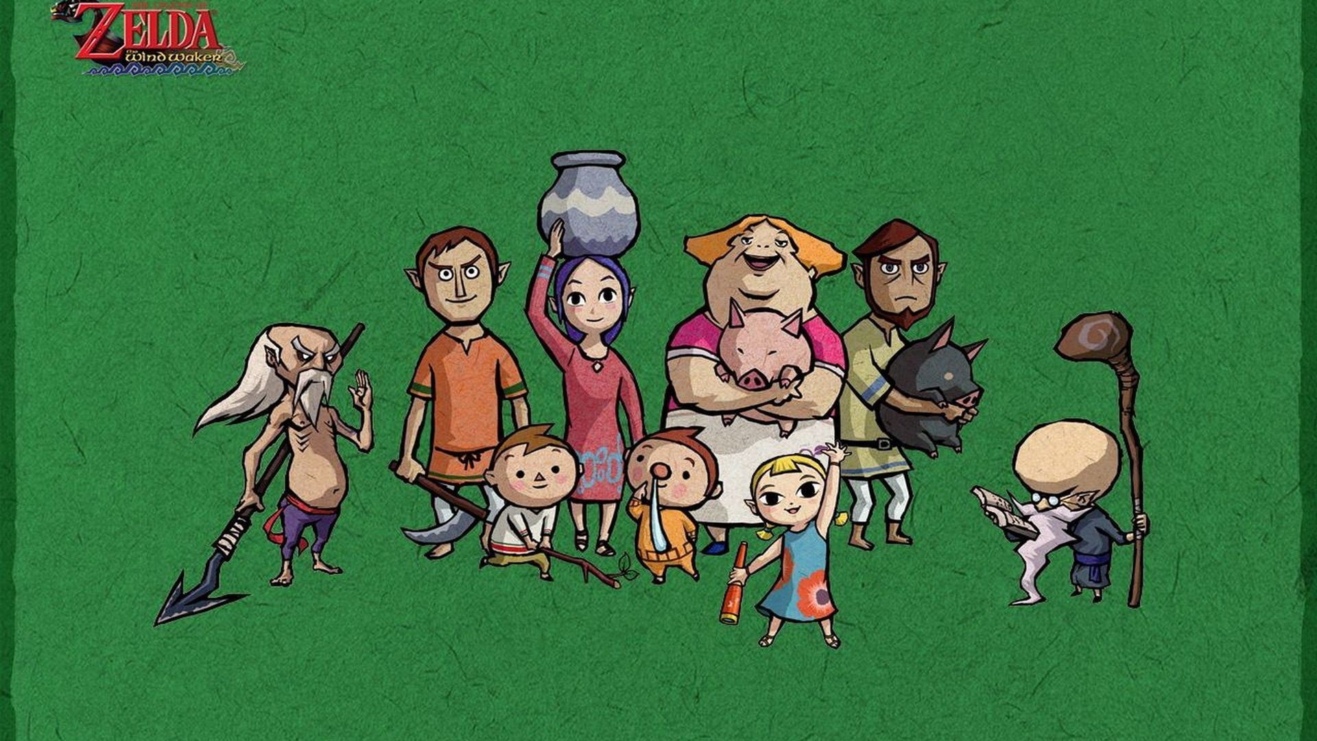 The Legend of Zelda: The Wind Waker characters illustration HD Wallpaper