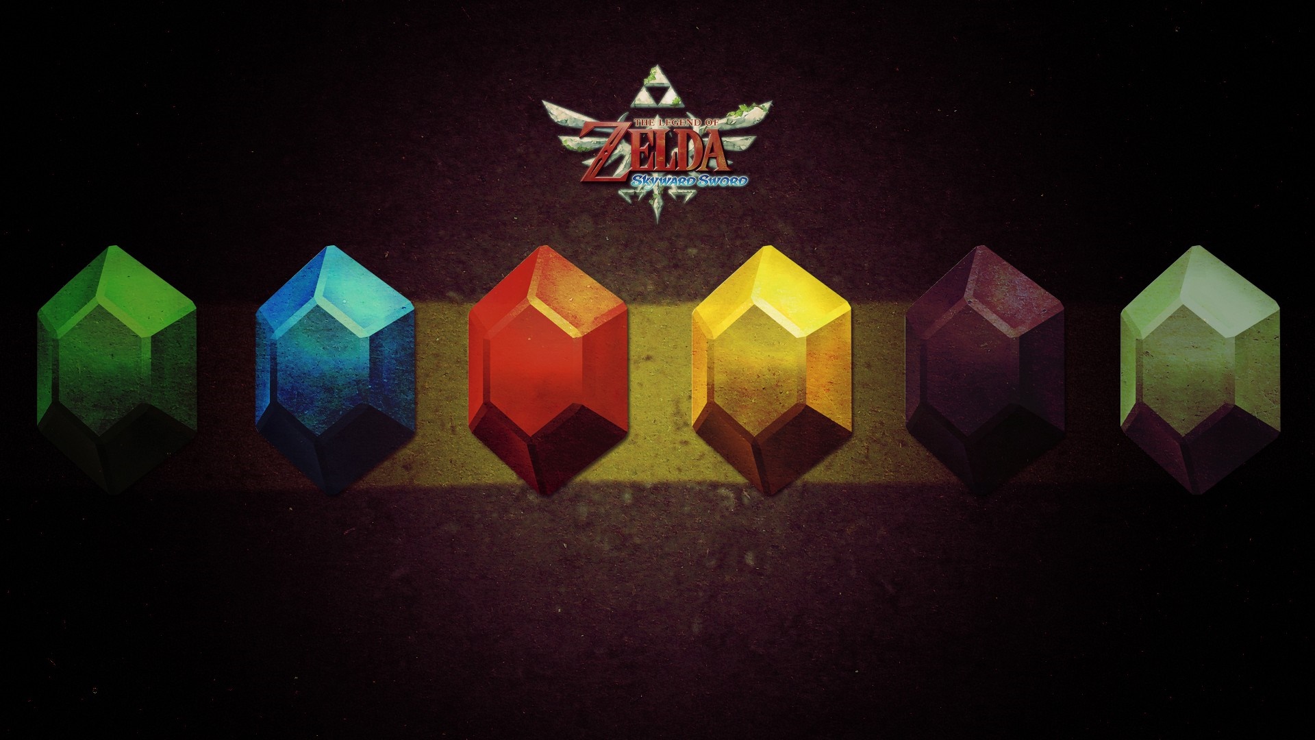 The Legend of Zelda Triforce and Gems HD Wallpaper