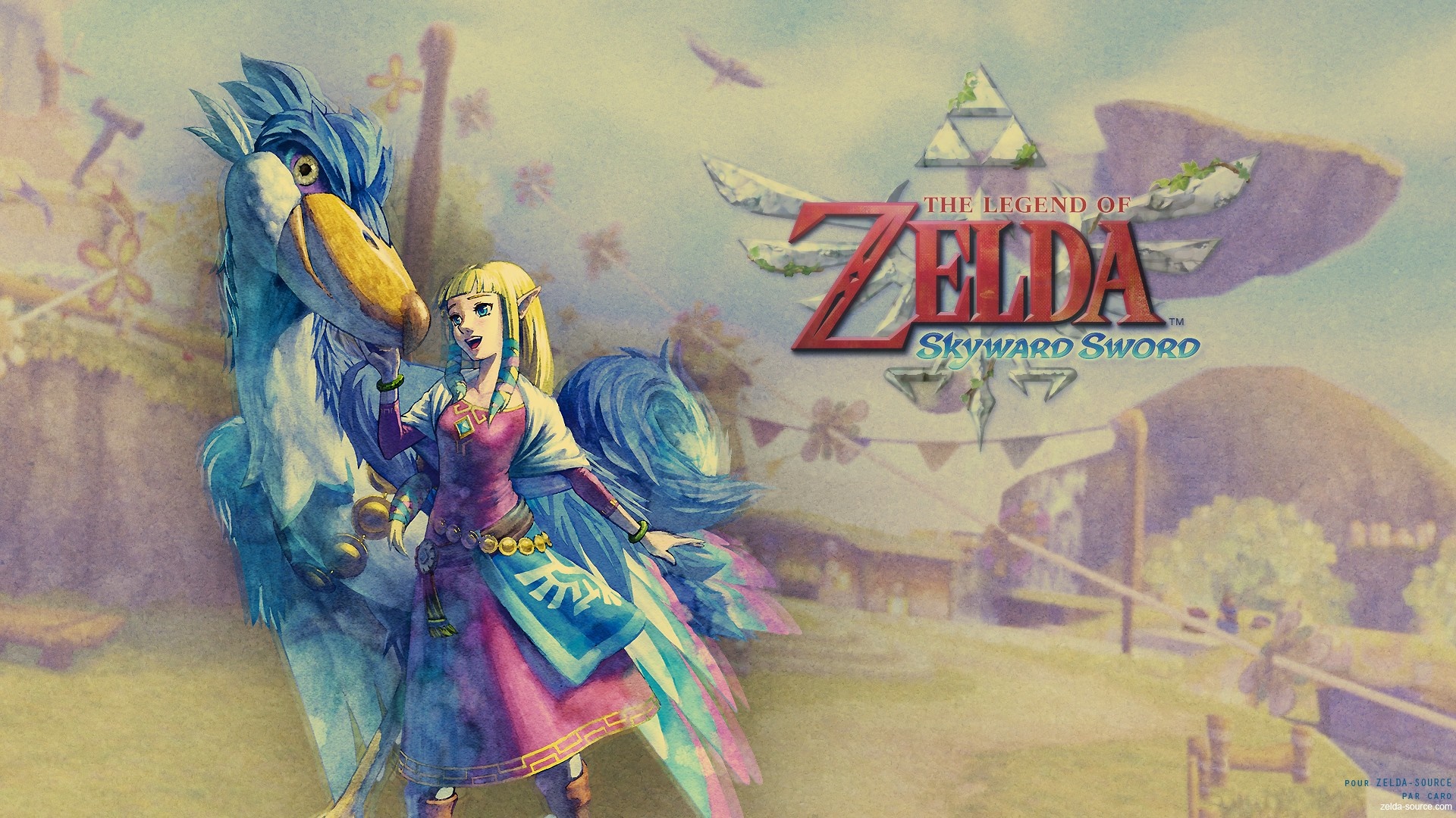 Zelda and Loftwing from The Legend of Zelda: Skyward Sword HD Wallpaper