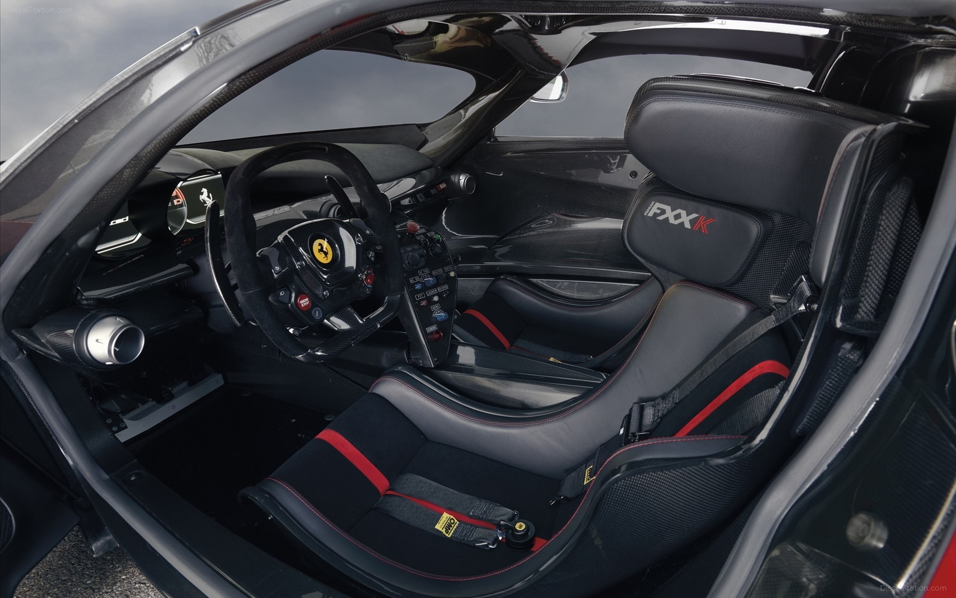 Interior of a Ferrari FXX K sports car HD Wallpaper