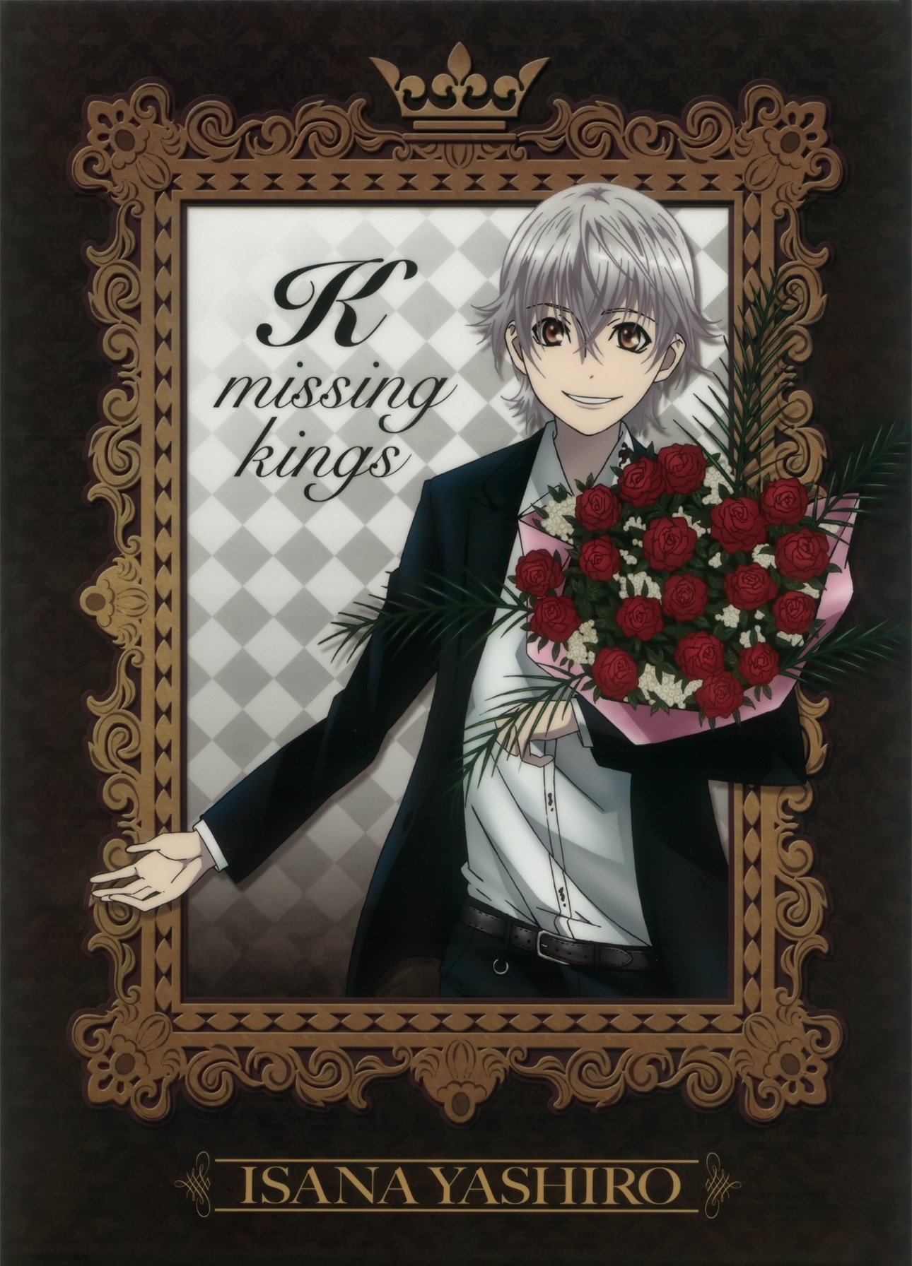Isana Yashiro from K Project holding flowers HD Wallpaper