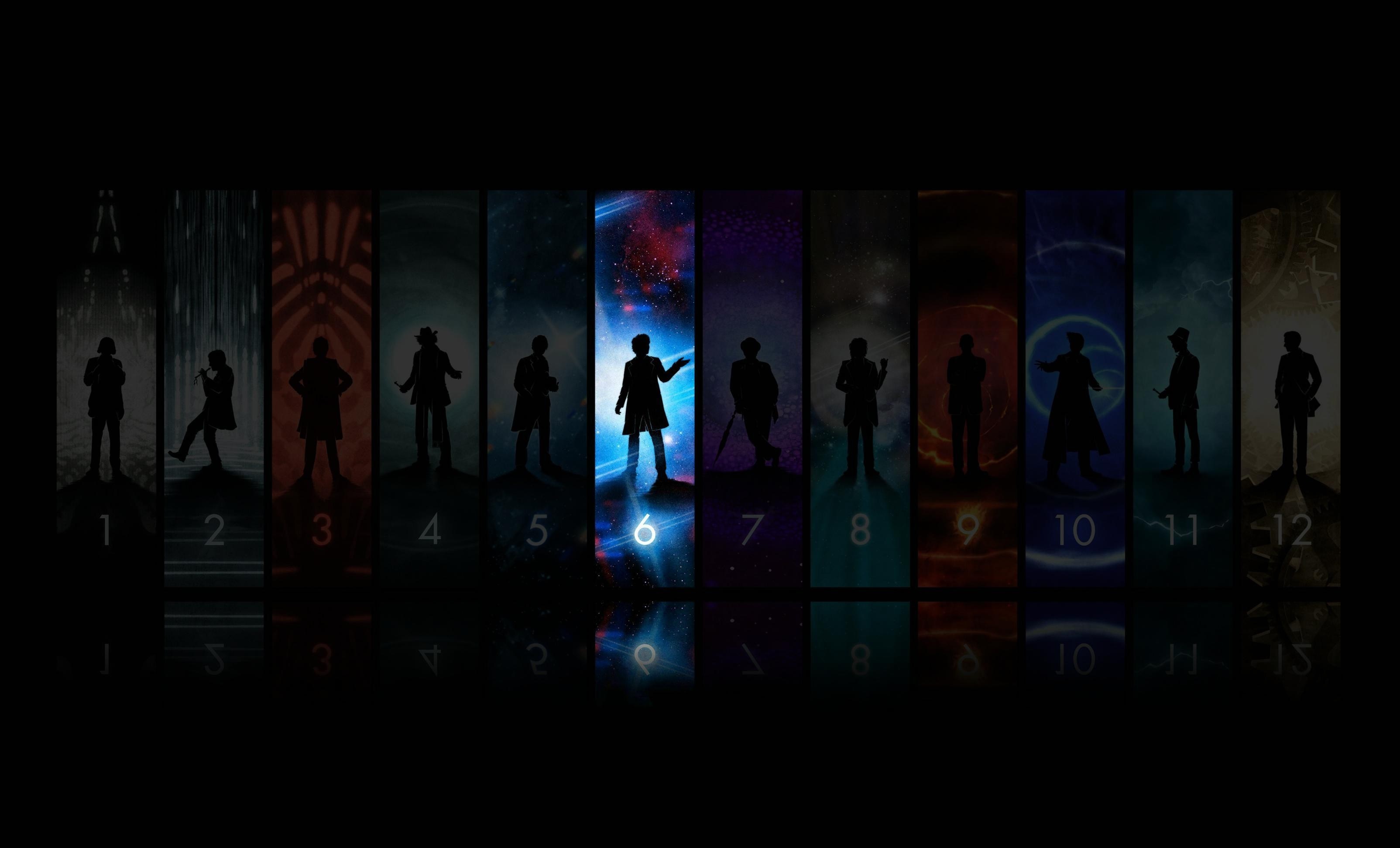 Doctor Who Silhouettes of the Doctors HD Wallpaper