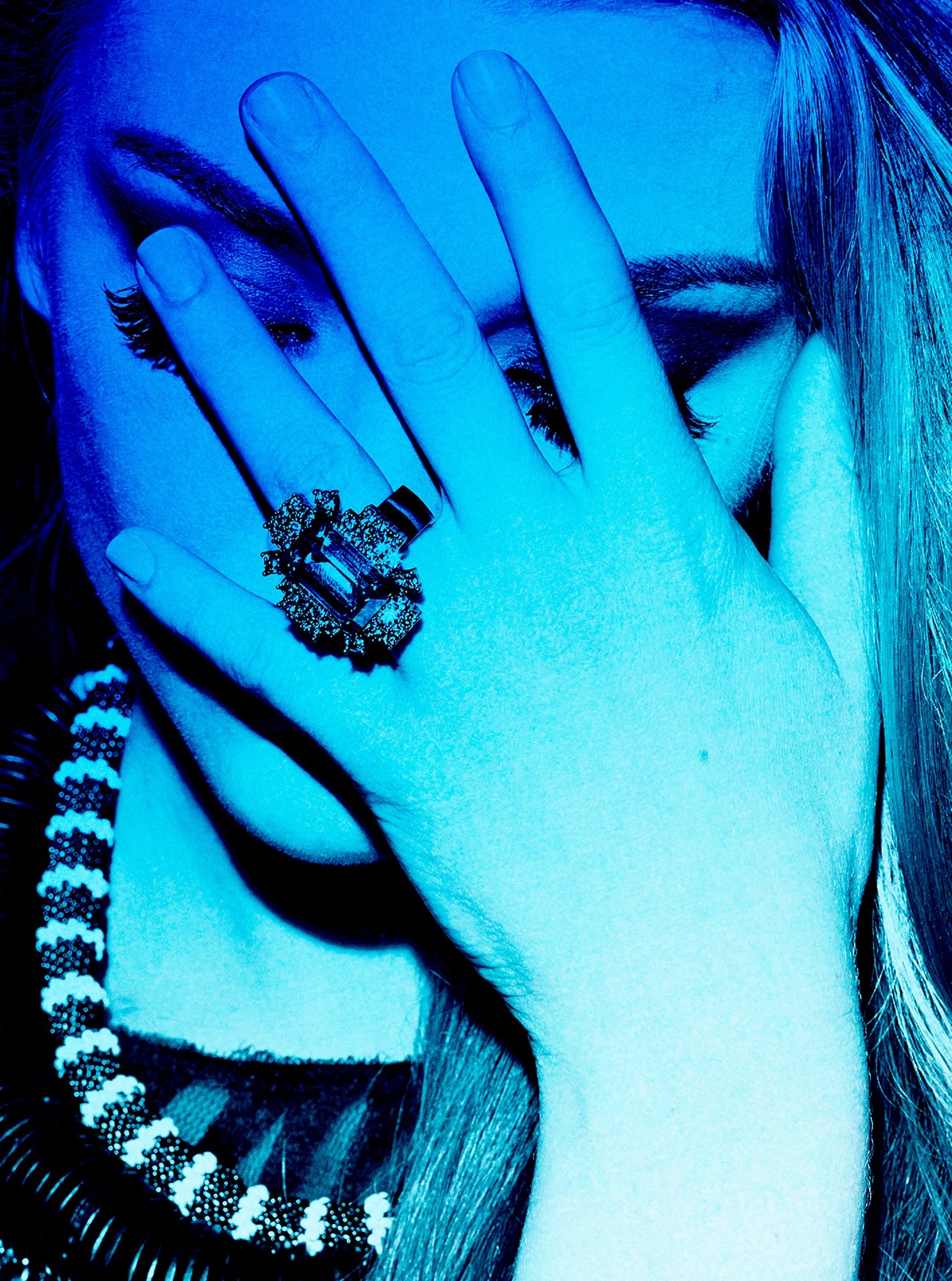 Natalie Dormer with hand over face and large ring HD Wallpaper