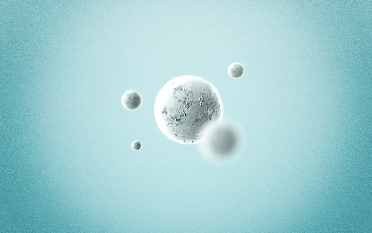 Abstract spheres in a light blue atmosphere HD Wallpaper