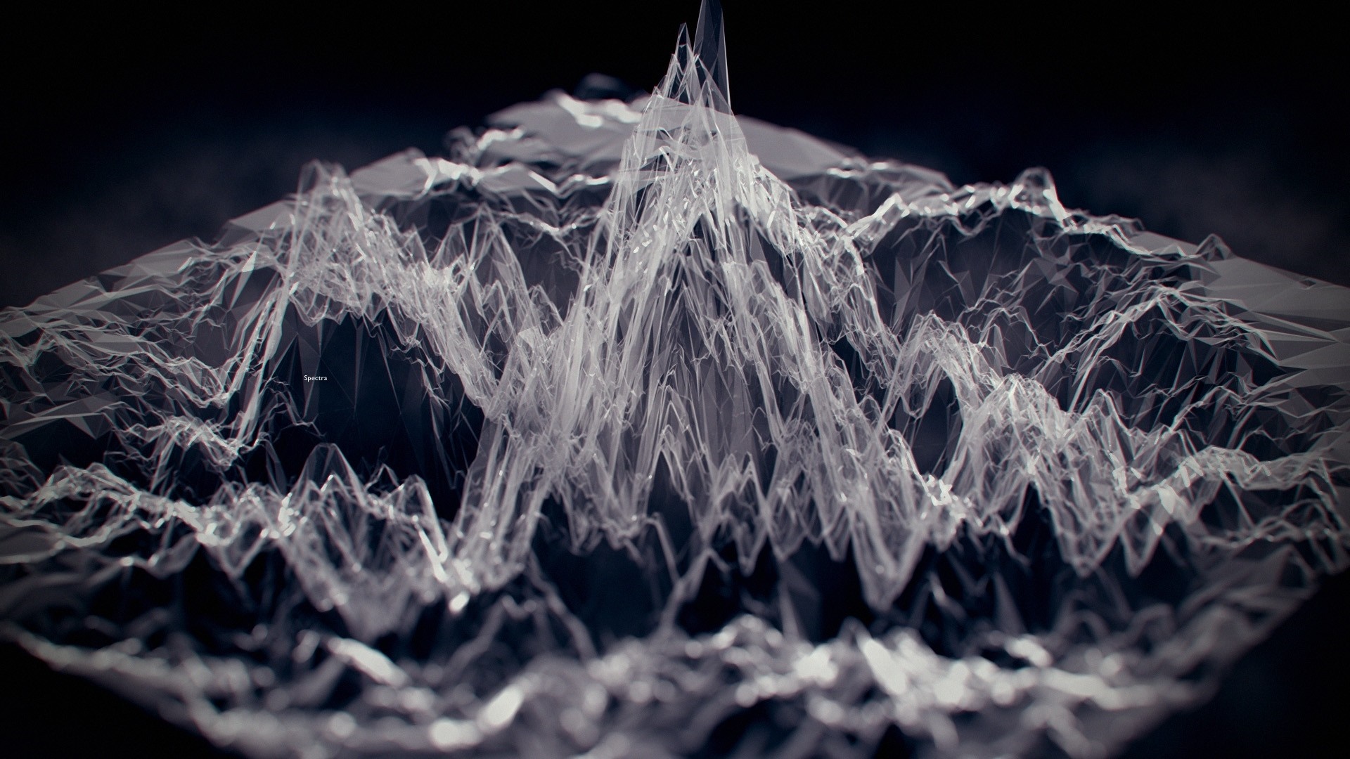 Abstract monochrome mountain range with light effects HD Wallpaper