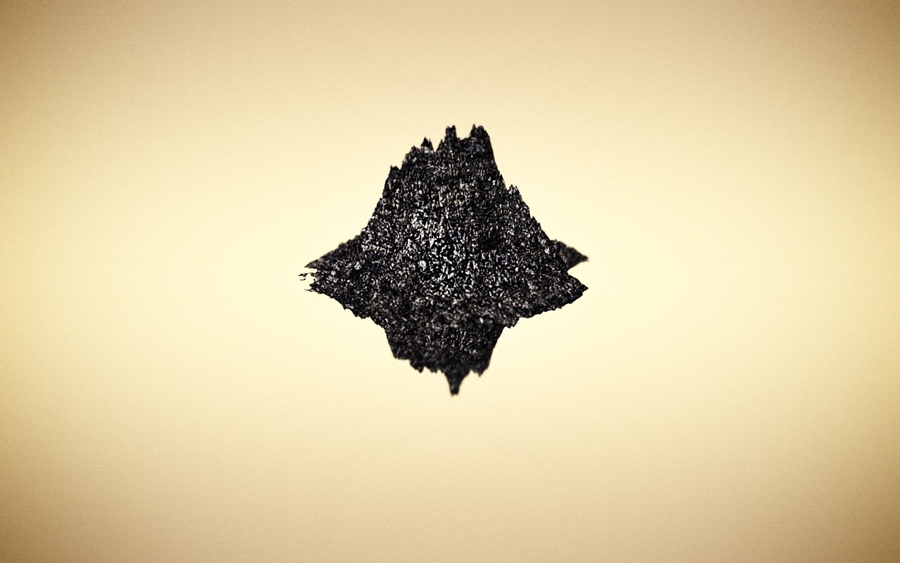 Abstract black shape with reflection on light background HD Wallpaper