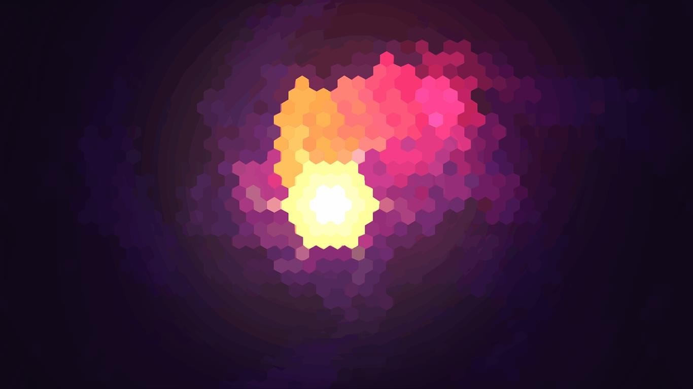 Abstract Hexagonal Explosion of Light and Color HD Wallpaper
