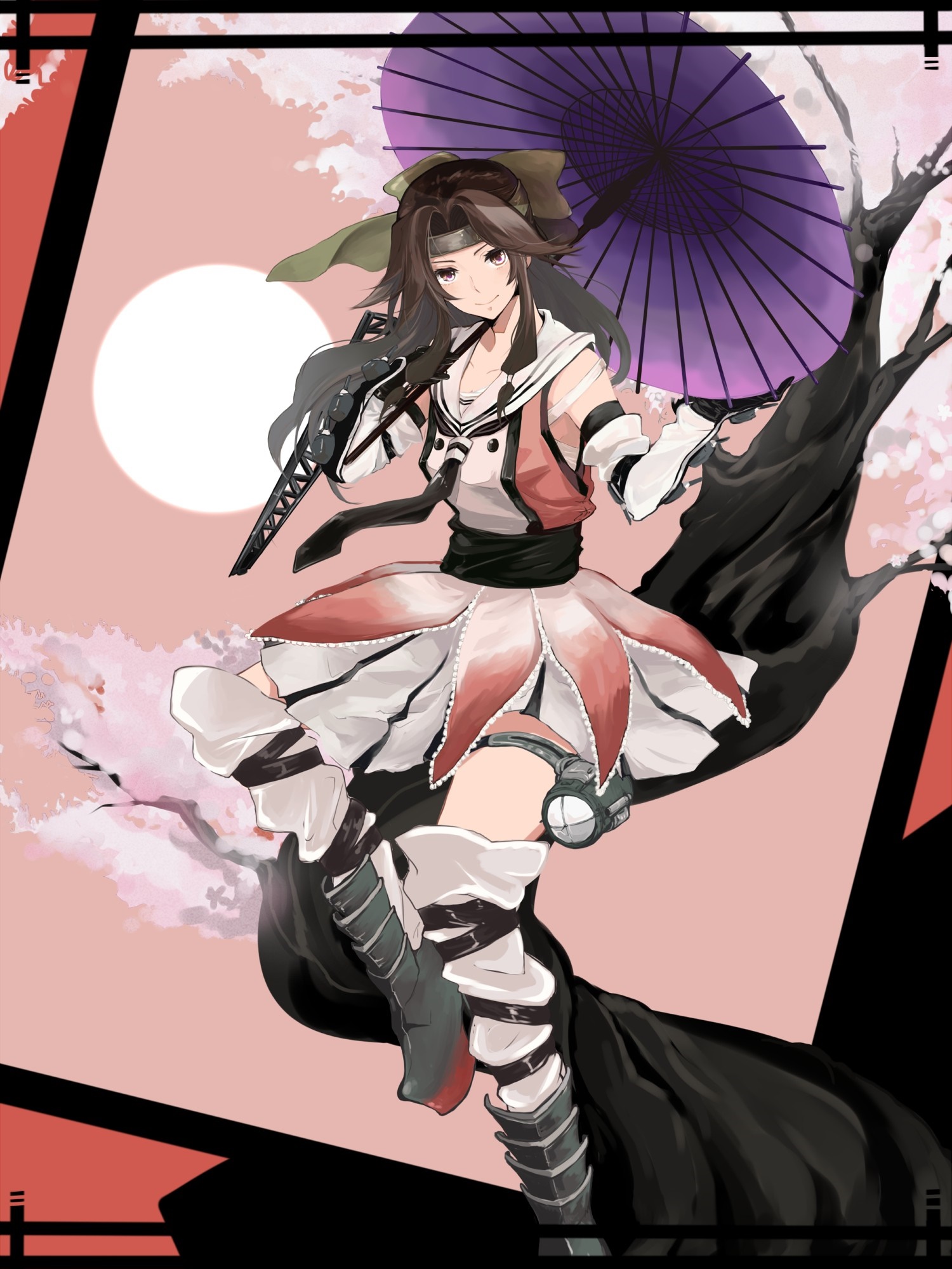 Jintsuu KanColle from Kantai Collection with Umbrella HD Wallpaper