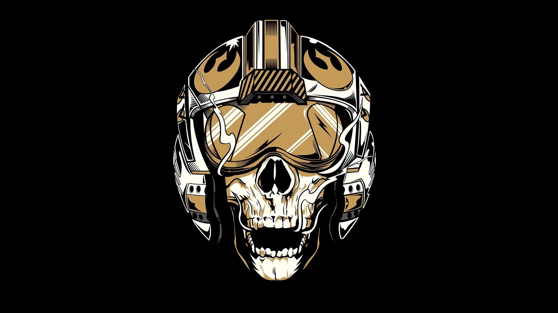 Star Wars Rebel Pilot Skull Illustration HD Wallpaper