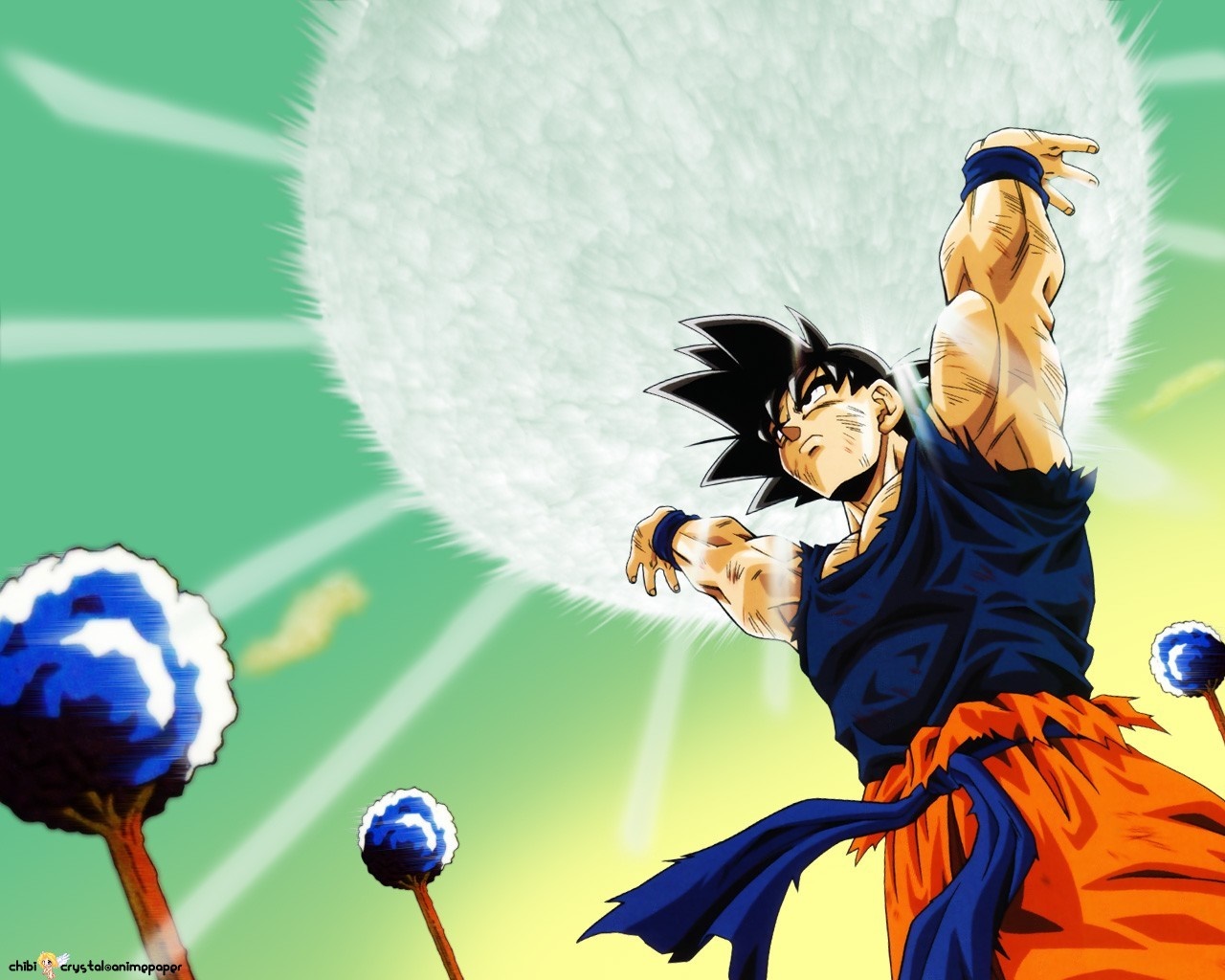 Son Goku from Dragon Ball Z charging energy HD Wallpaper