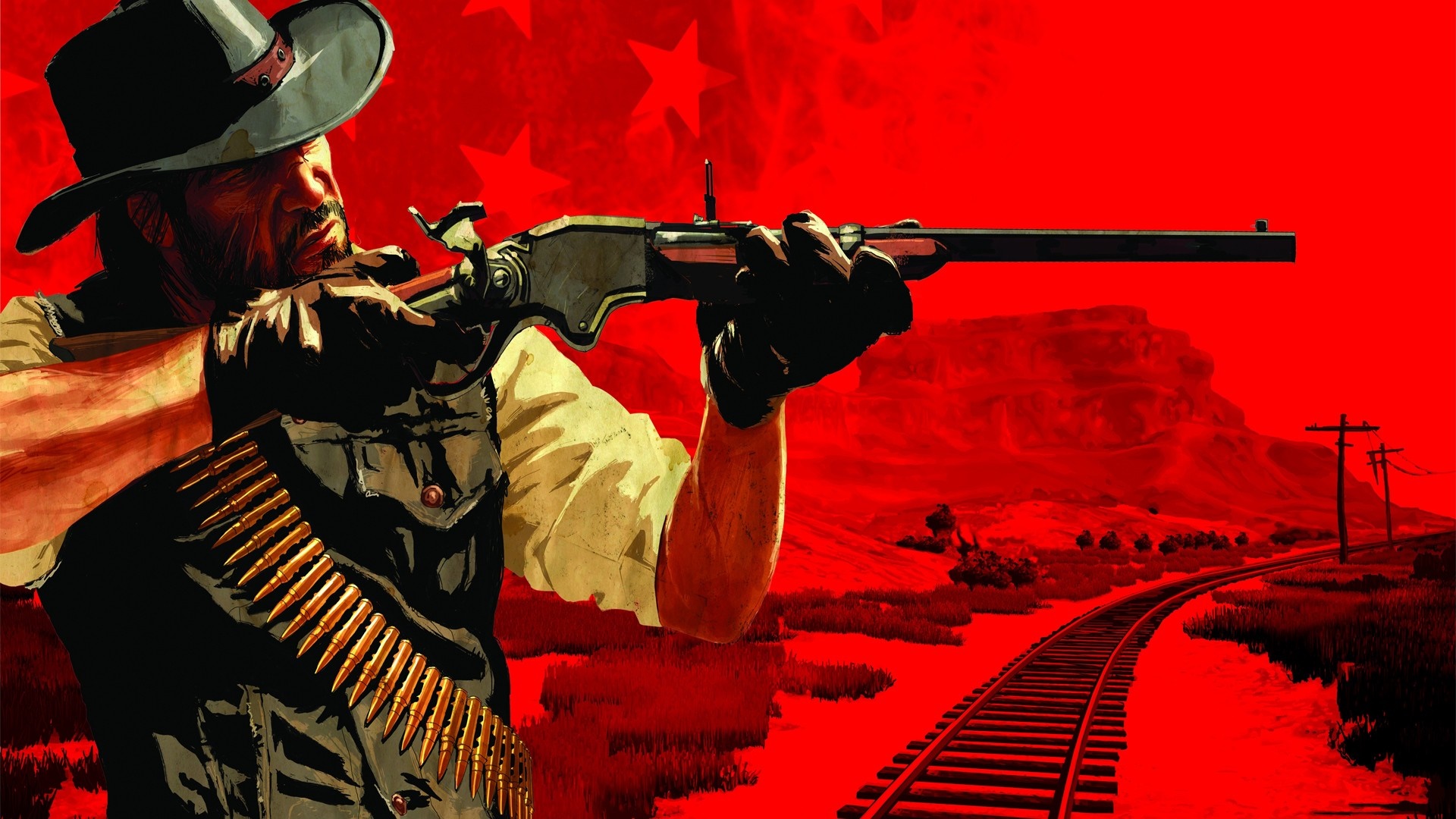 Man with rifle from Red Dead Redemption HD Wallpaper