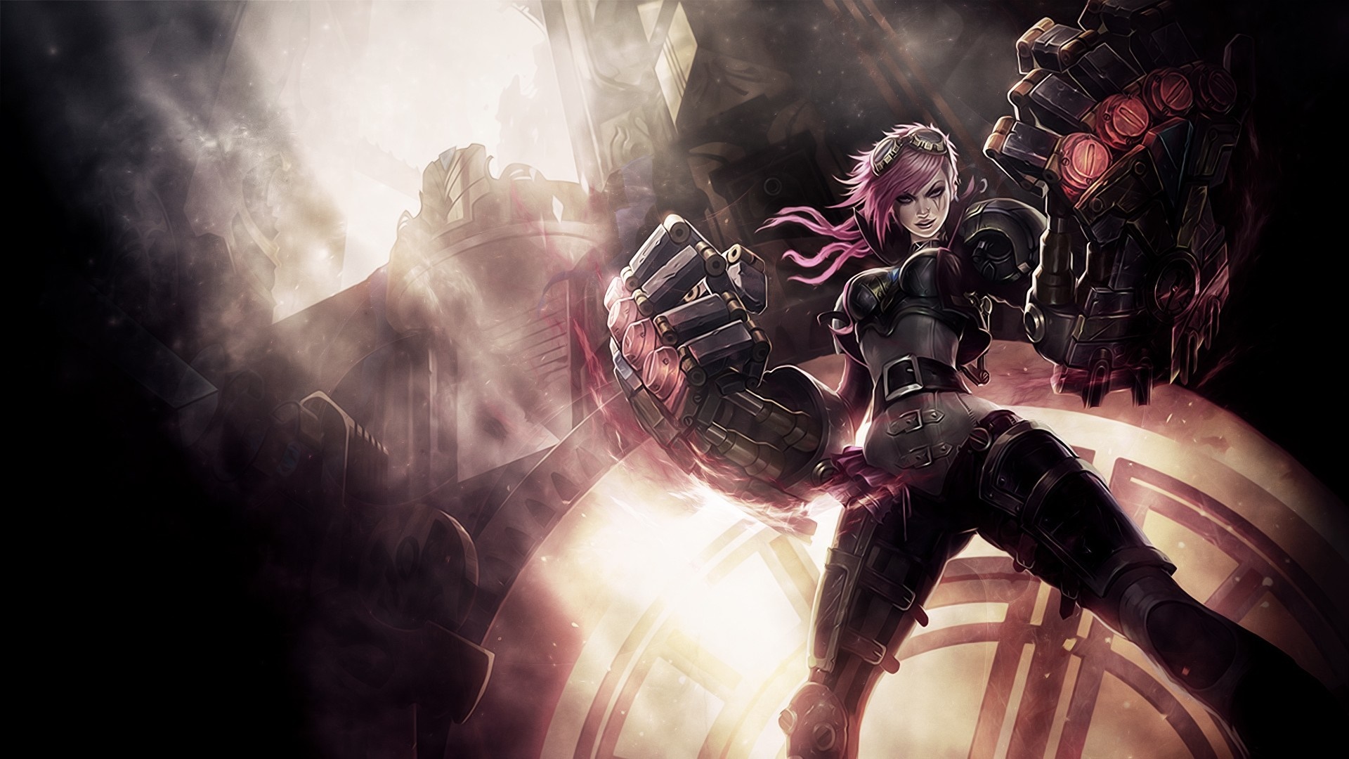 Vi from League of Legends with mechanical fists HD Wallpaper