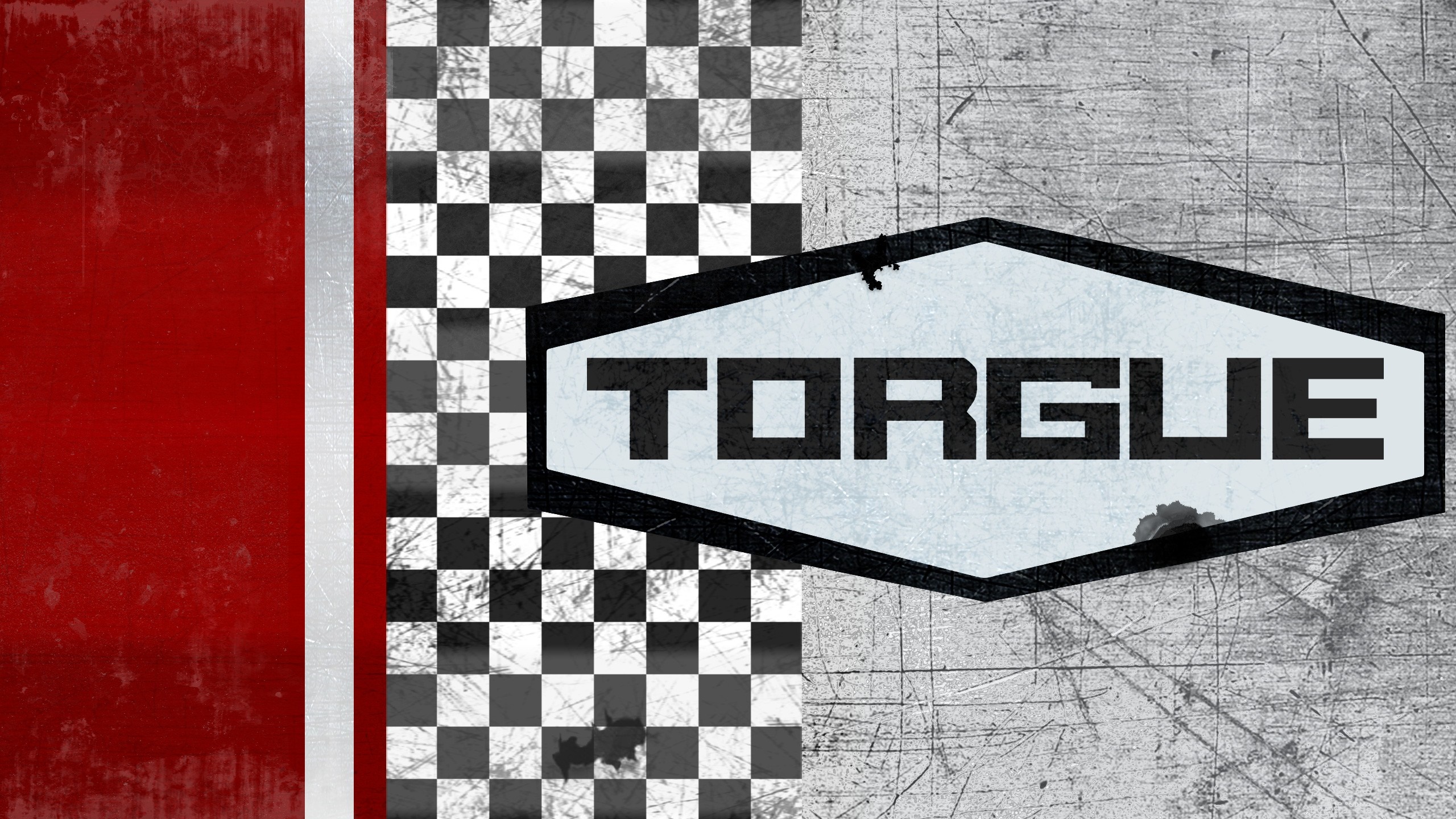 Torque logo with checkered pattern and red stripe HD Wallpaper