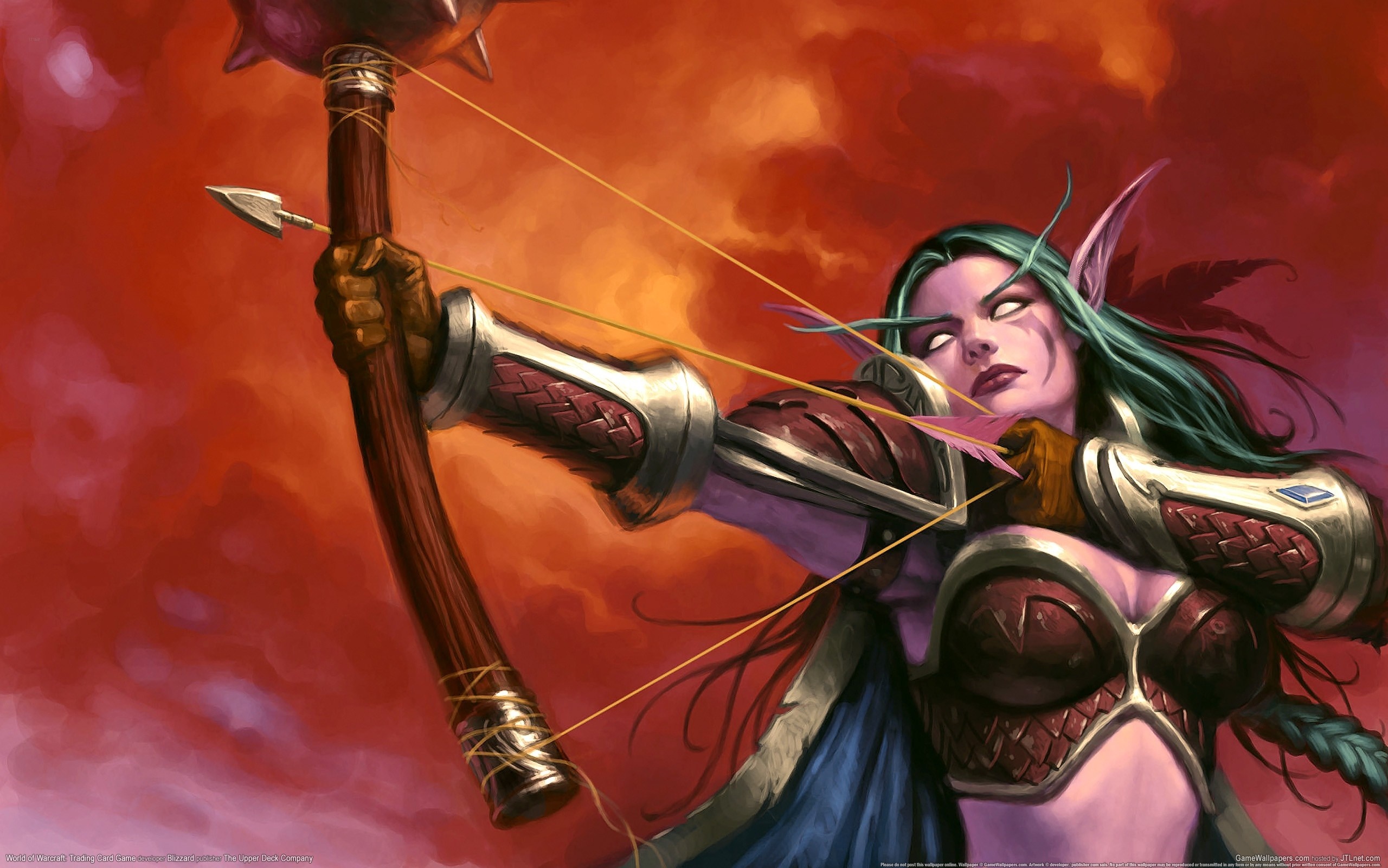 Sylvanas Windrunner from Warcraft aiming a bow HD Wallpaper