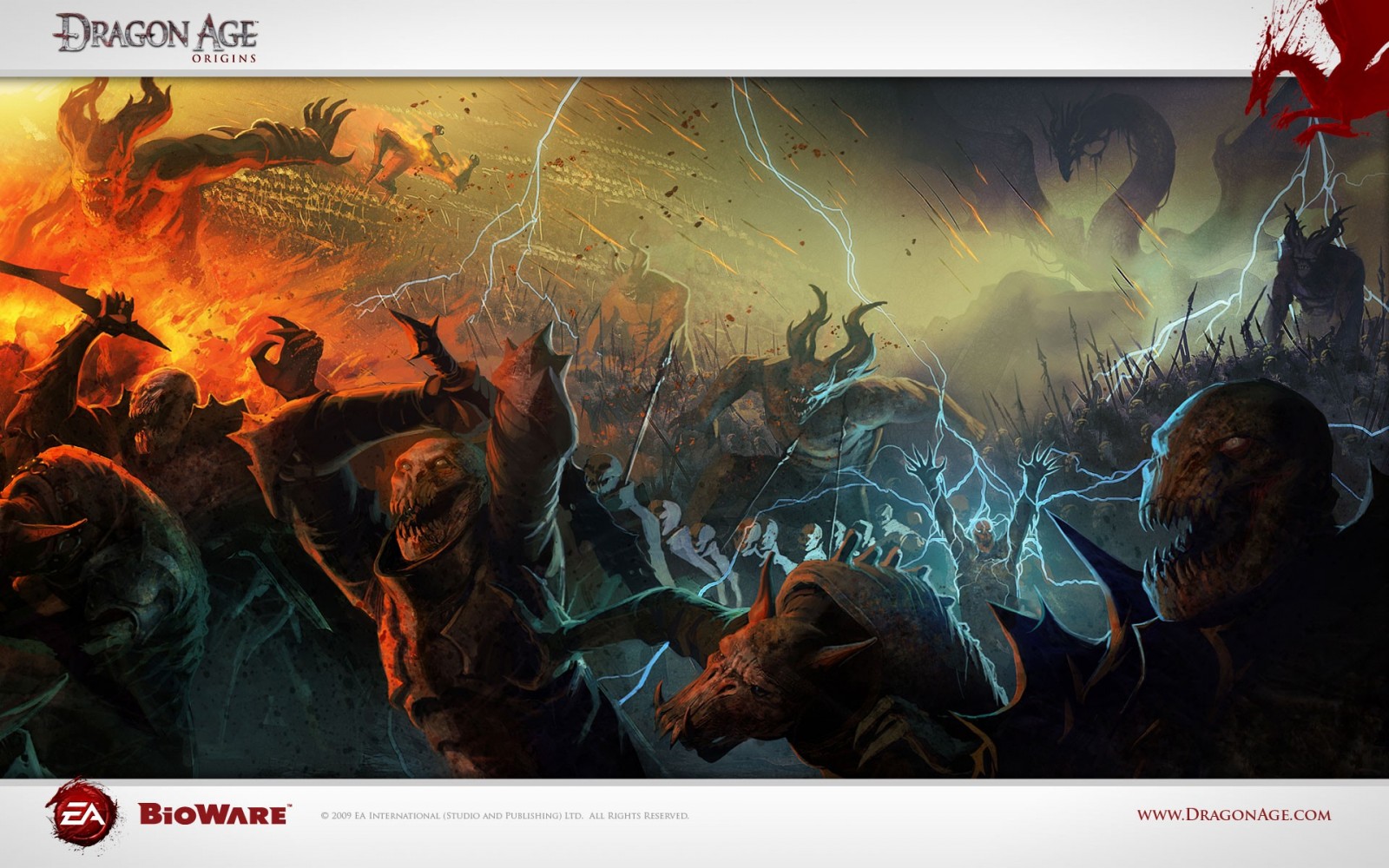 Dragon Age Origins battle scene HD Wallpaper