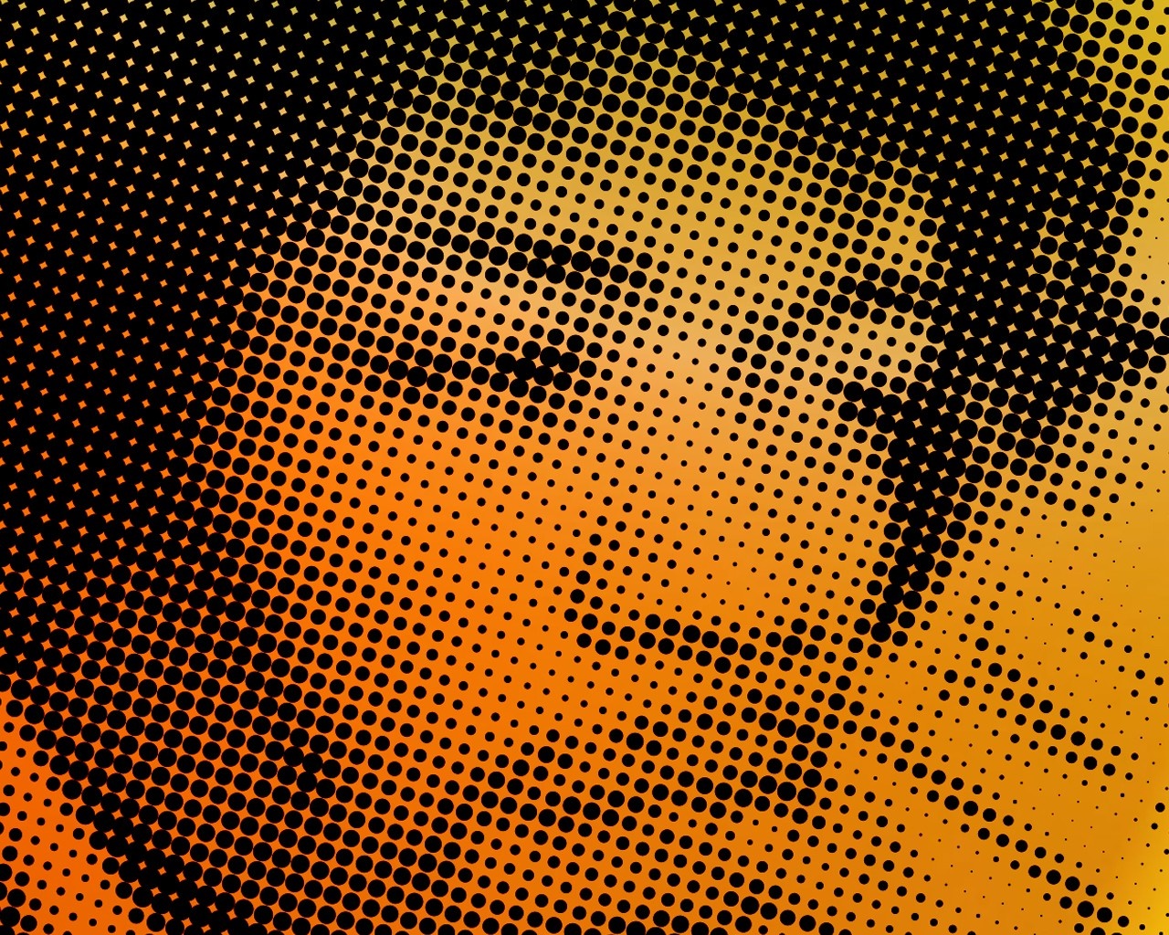 Halftone pattern with orange and black gradient HD Wallpaper