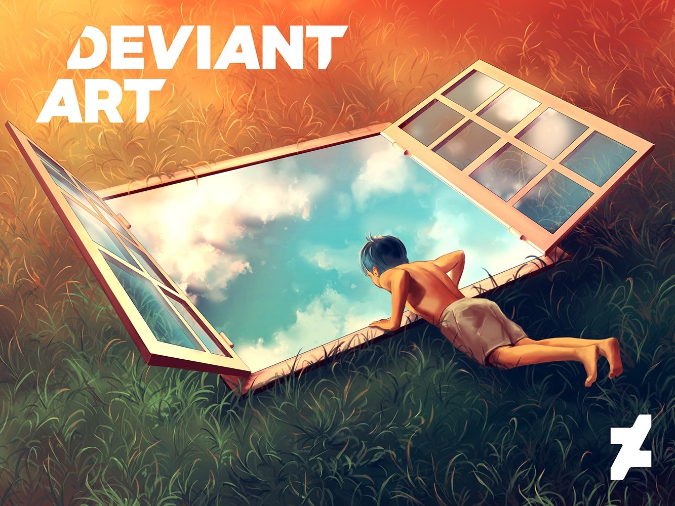 DeviantArt illustration of a boy looking out a window HD Wallpaper