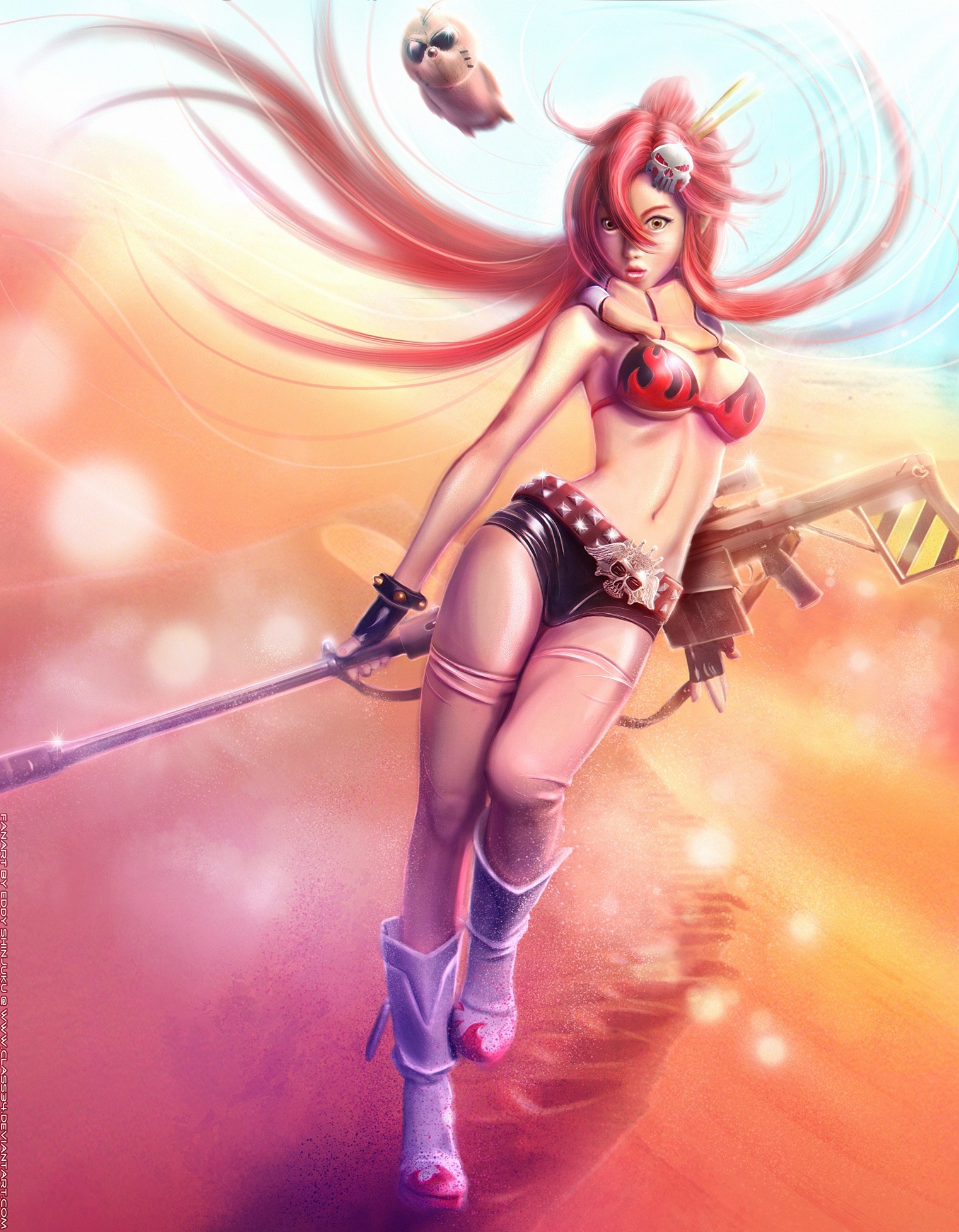 Yoko Littner from Tengen Toppa Gurren Lagann with a rifle HD Wallpaper