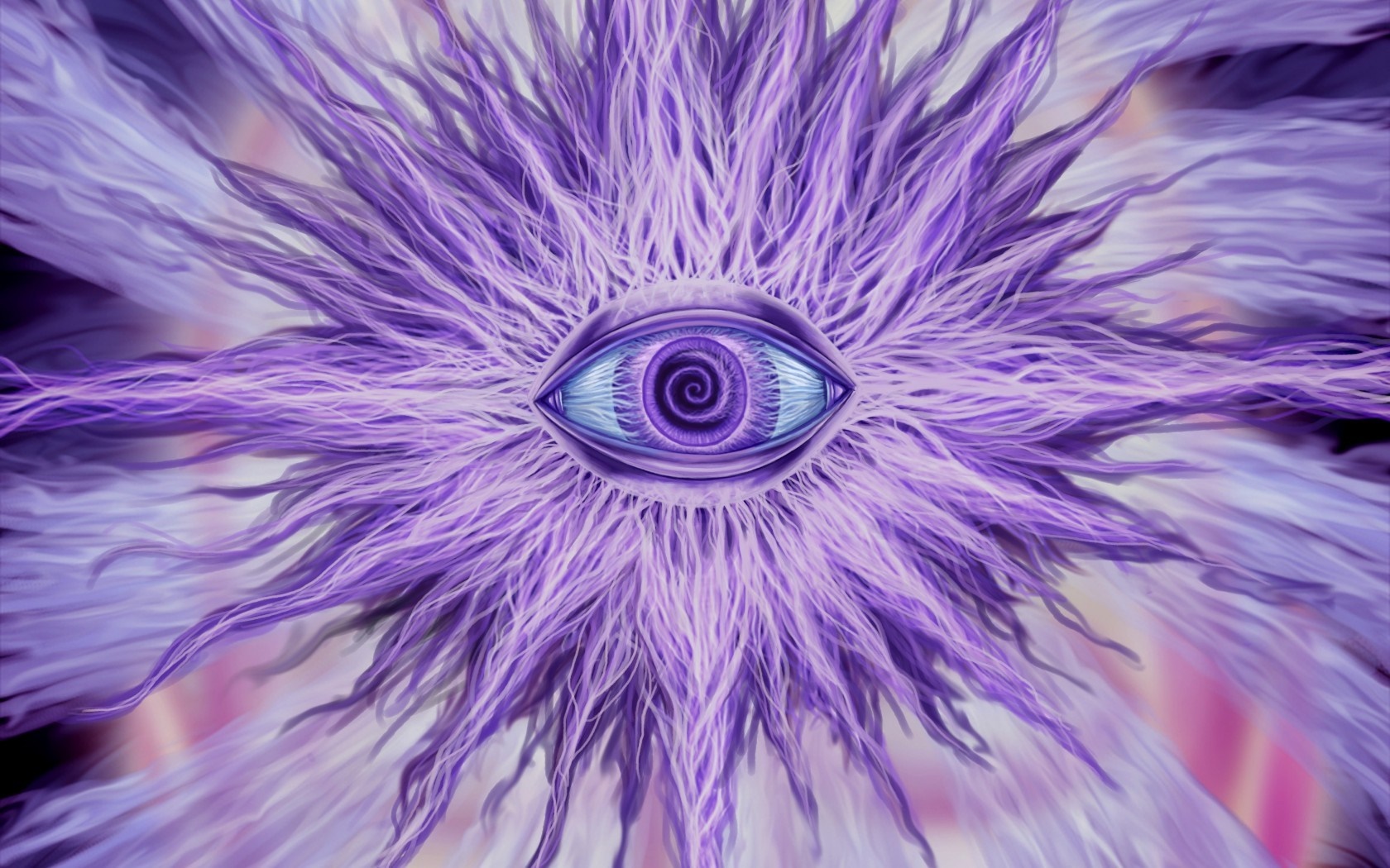 Abstract purple eye with flower petals HD Wallpaper