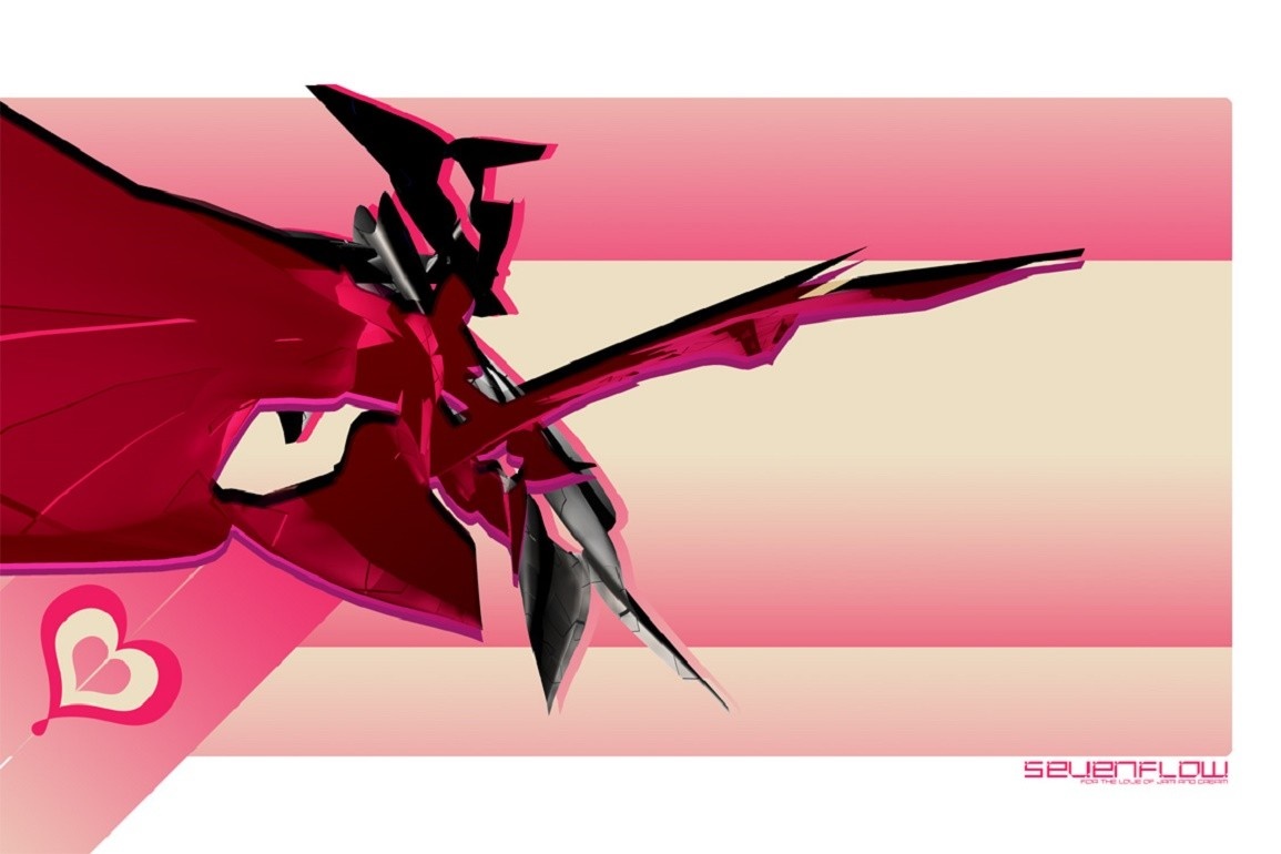Abstract red and black sculpture with heart motif HD Wallpaper