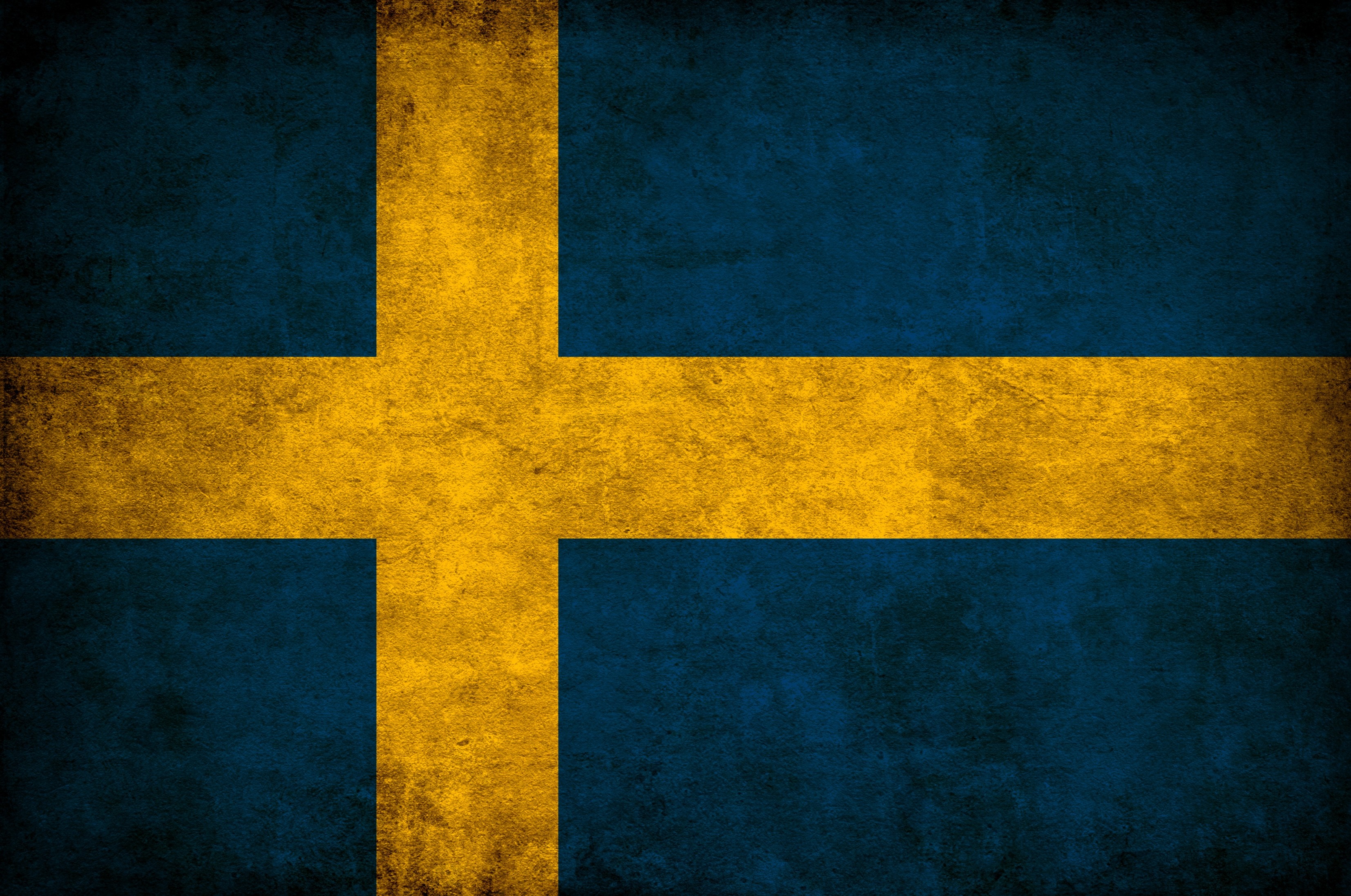 Sweden Flag with Grunge Texture HD Wallpaper