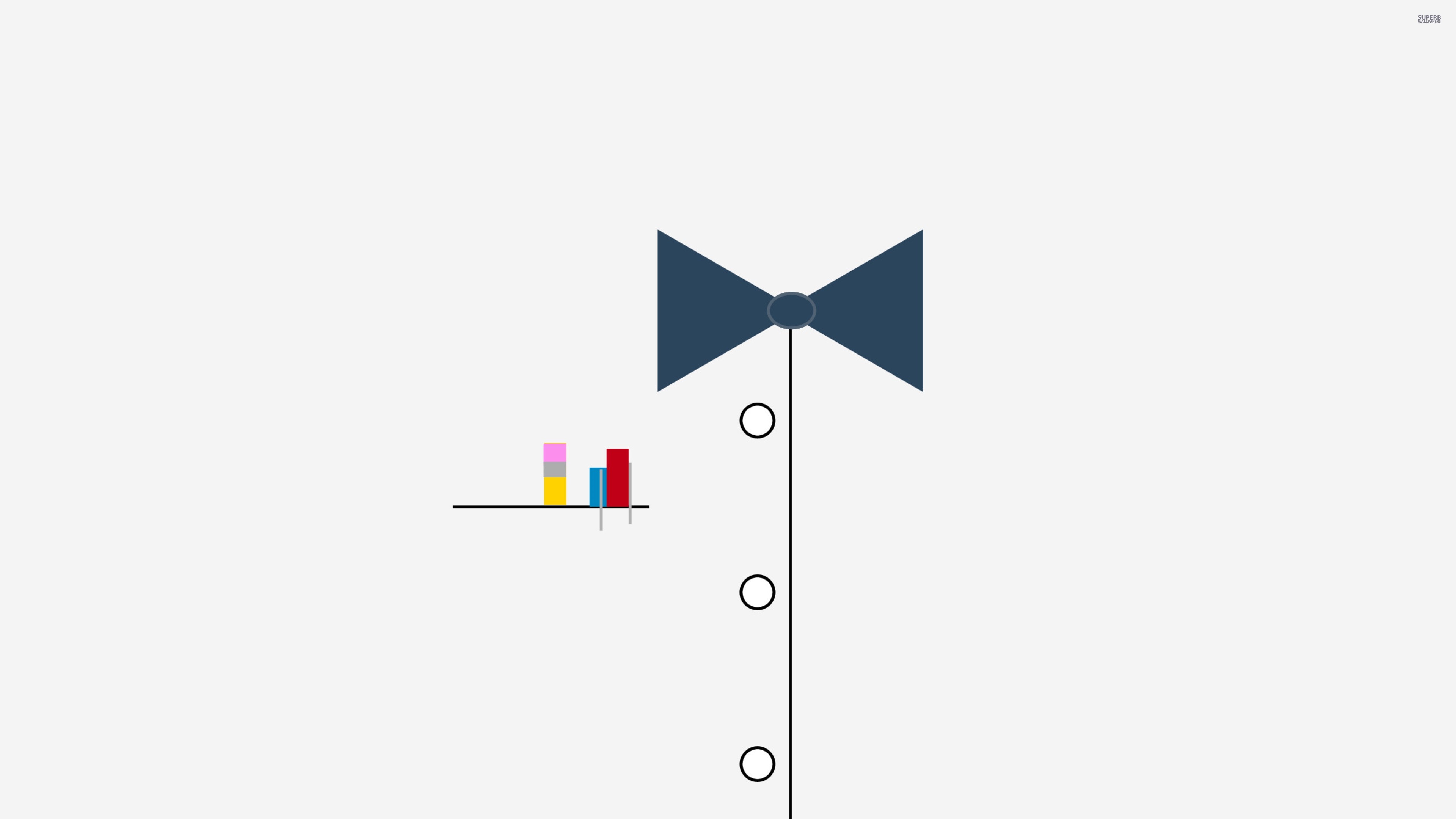Minimalist bow tie and shirt with bar chart HD Wallpaper