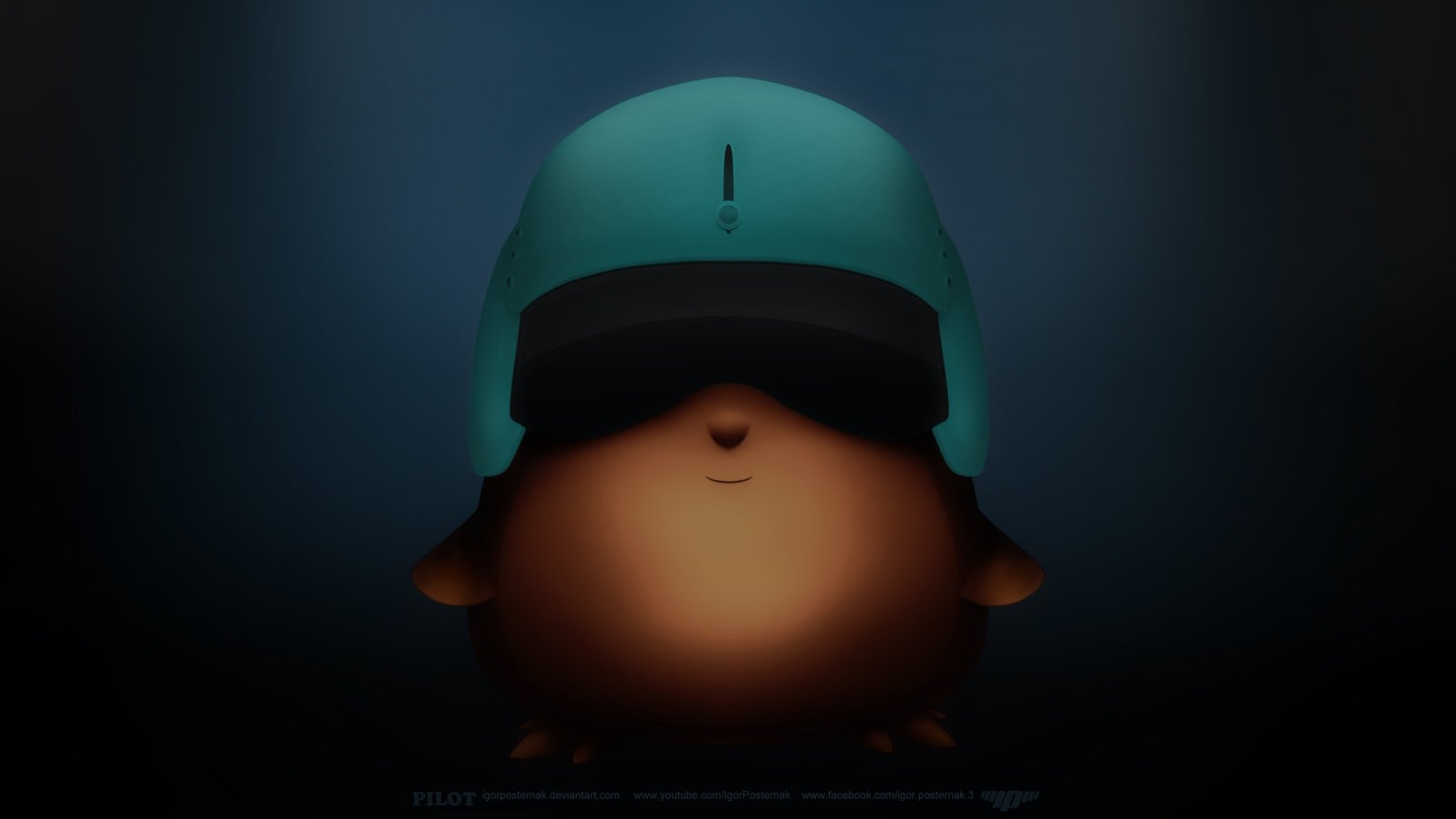 A cartoon character wearing a blue helmet HD Wallpaper